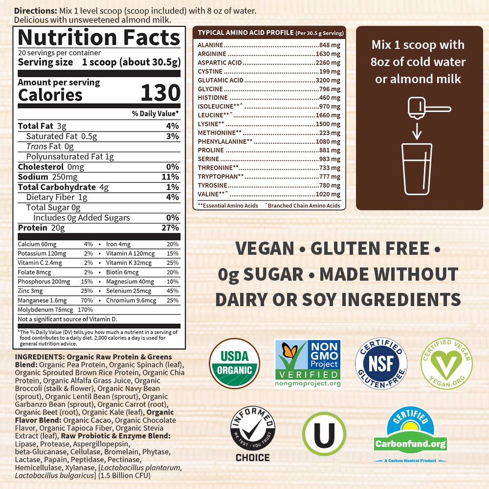 Garden Of Life, Powder Protein Greens Chocolate Organic, 22 Ounce Garden of Life buy supplements canada