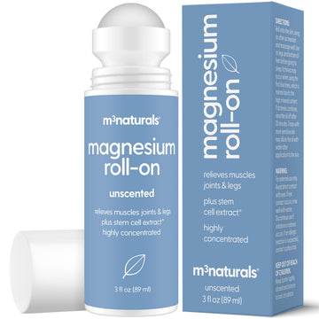 Magnesium Roll On for Adults & Kids, Easy Application for Sore Muscles, Feet, Joints and Leg Cramps, Helps with Sleeping and Post-Workout Recovery, for Sensitive Skin, 3 fl oz, by M3 M3 Naturals buy supplements canada