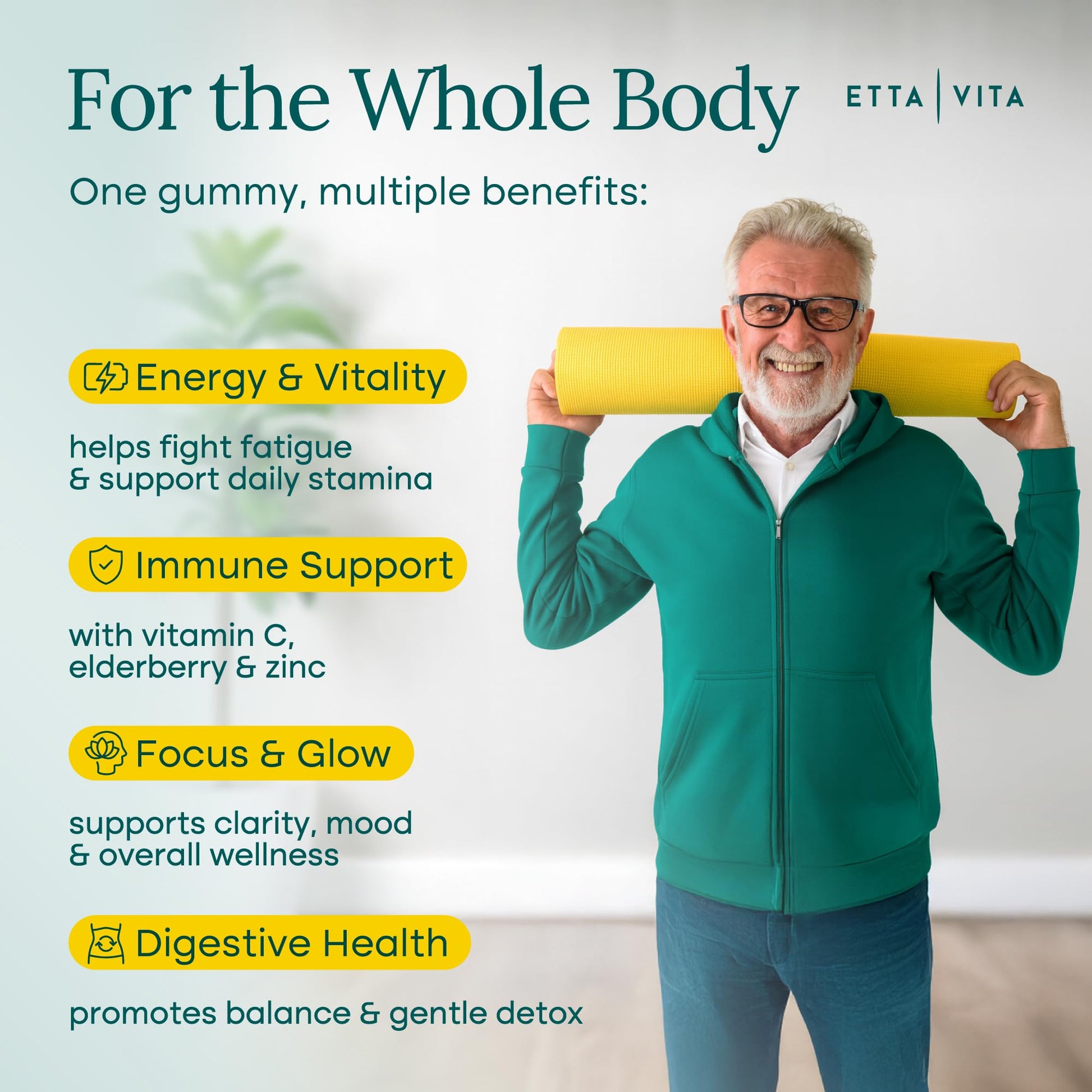 Everyday Debloat & Detox Sugar-Free Fruits and Veggies Gummies - Energy Support with Superfood Fruit and VegetableSupplement (120 Chews) Cruelty-Free, Vegan, Gluten-Free, Fruit and Vegetable Vitamin Etta Vita buy supplements canada