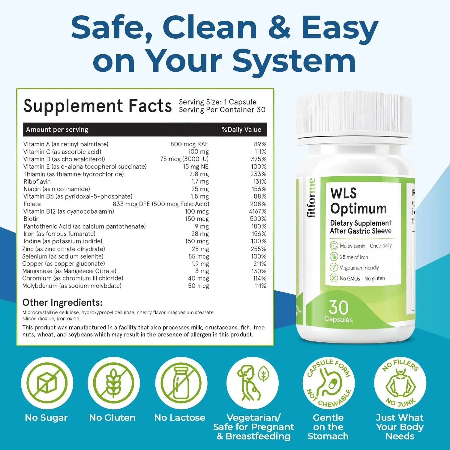 FitForMe Bariatric Multivitamin, Tailored for Gastric Sleeve Surgery – One-a-Day Capsule, 30-Day Supply, Easy-to-Swallow WLS Optimum Capsule FitForMe buy supplements canada