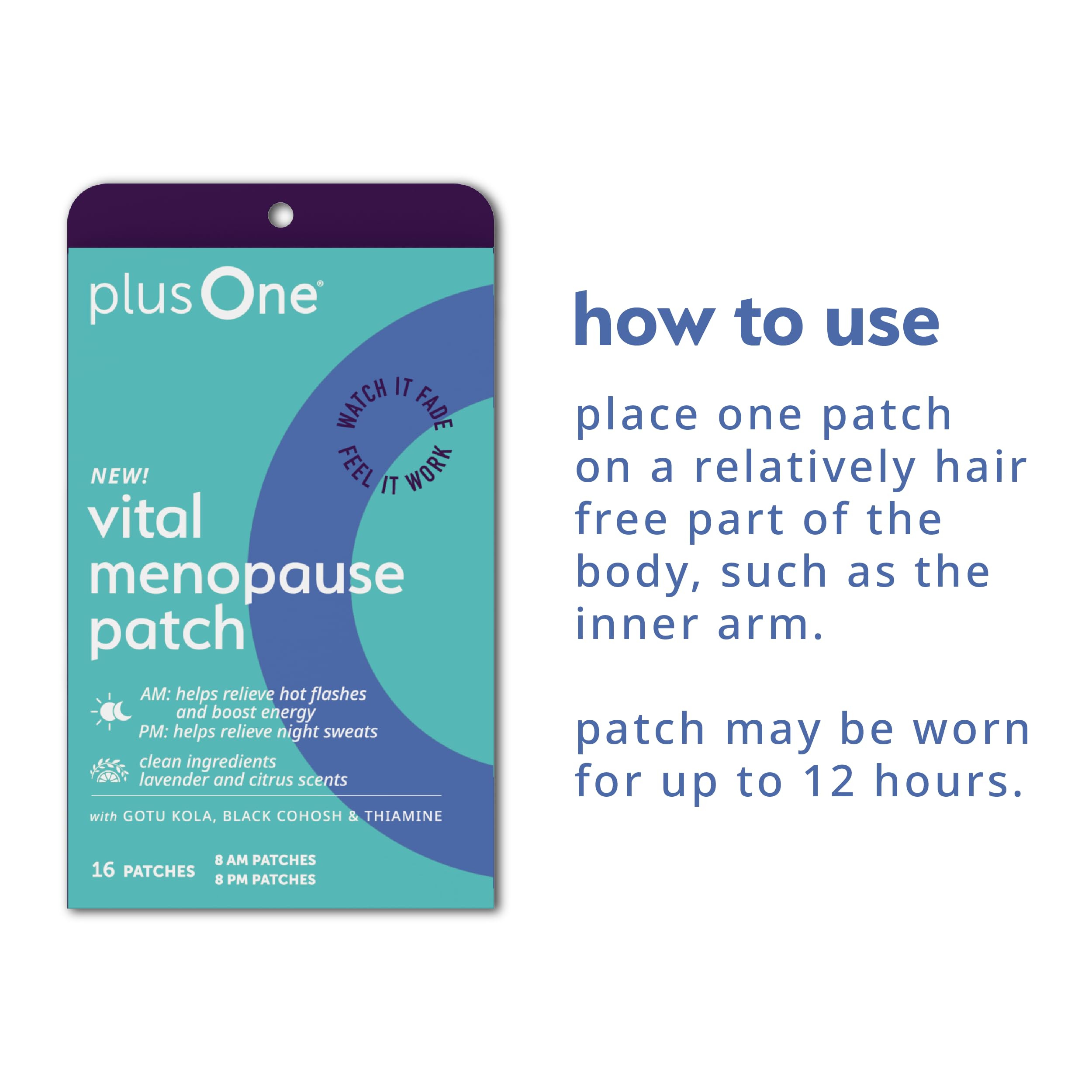 plusOne Vital Menopause Patches AM & PM – Hot Flash & Night Sweat Support – Promotes Energy & Sleep – Herbal Arjuna Daily Patches – 16ct plusOne buy supplements canada