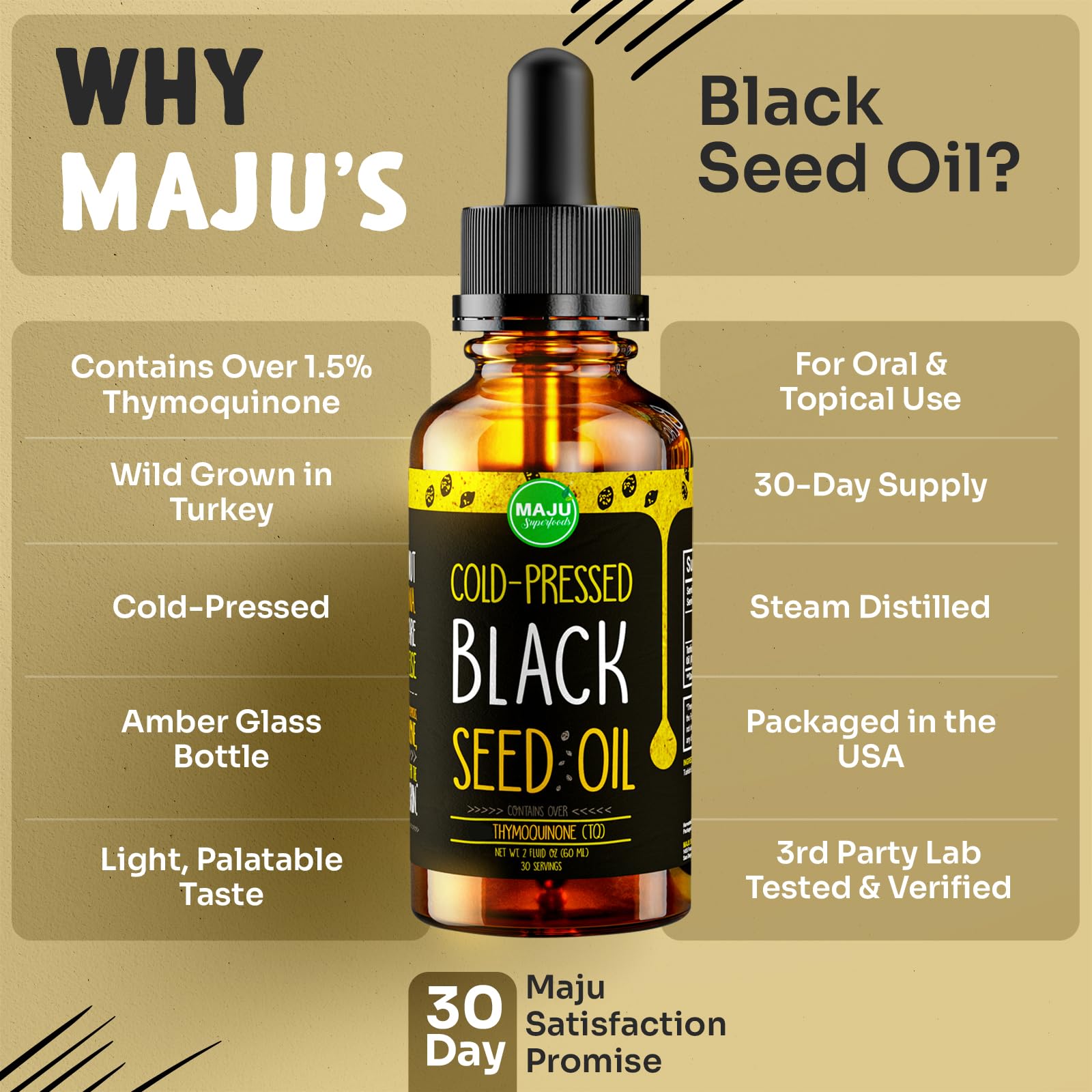 MAJU Black Seed Oil - 3 Times TQ, Cold-Pressed, Travel Size, 100% Turkish Black Cumin Maju Superfoods buy supplements canada