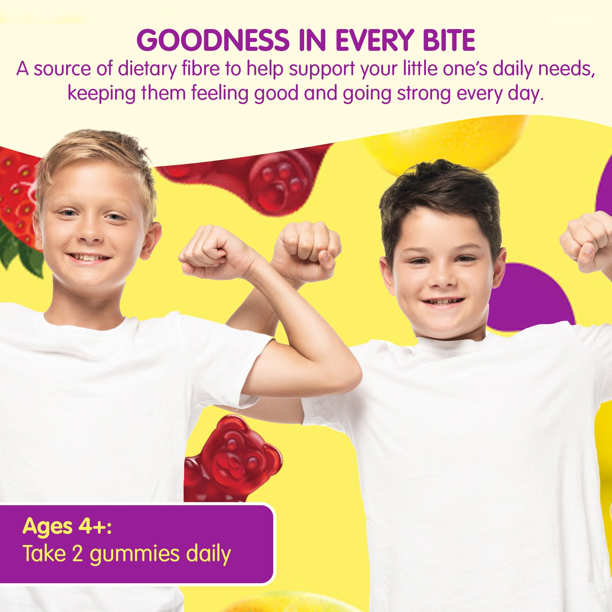 L’il Critters Fiber Daily Gummy Supplement for Kids, for Digestive Support, Berry and Lemon Flavors, 90 Gummies Lil Critters buy supplements canada
