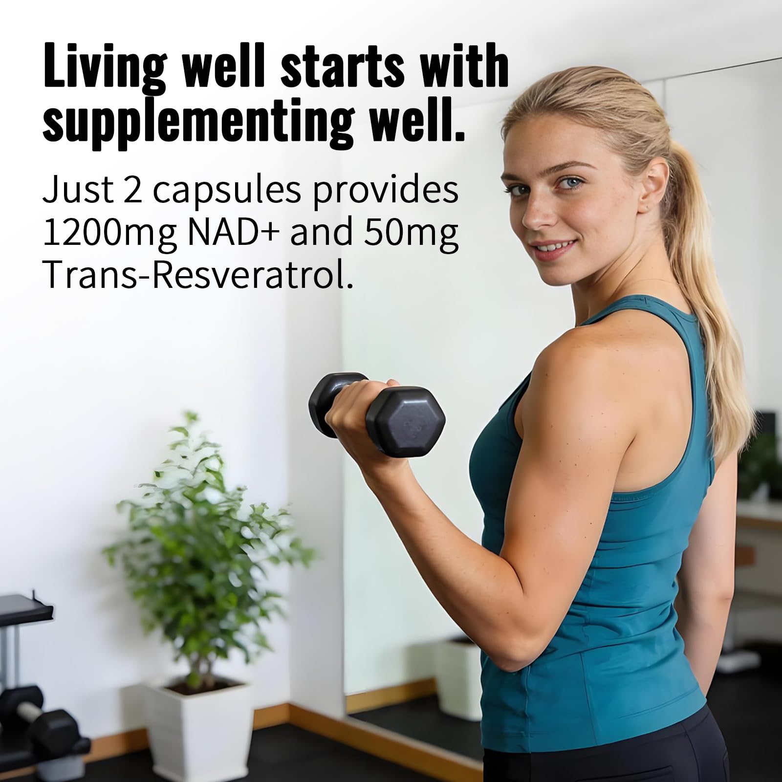 YMINGKJ NAD+ Supplement with Resveratrol 1200mg – Nicotinamide Adenine Dinucleotide & Trans-Resveratrol 50mg, Anti-Aging Cellular Energy & Metabolism Support, 60 Vegetarian Capsules (30 Servings) YMINGKJ buy supplements canada