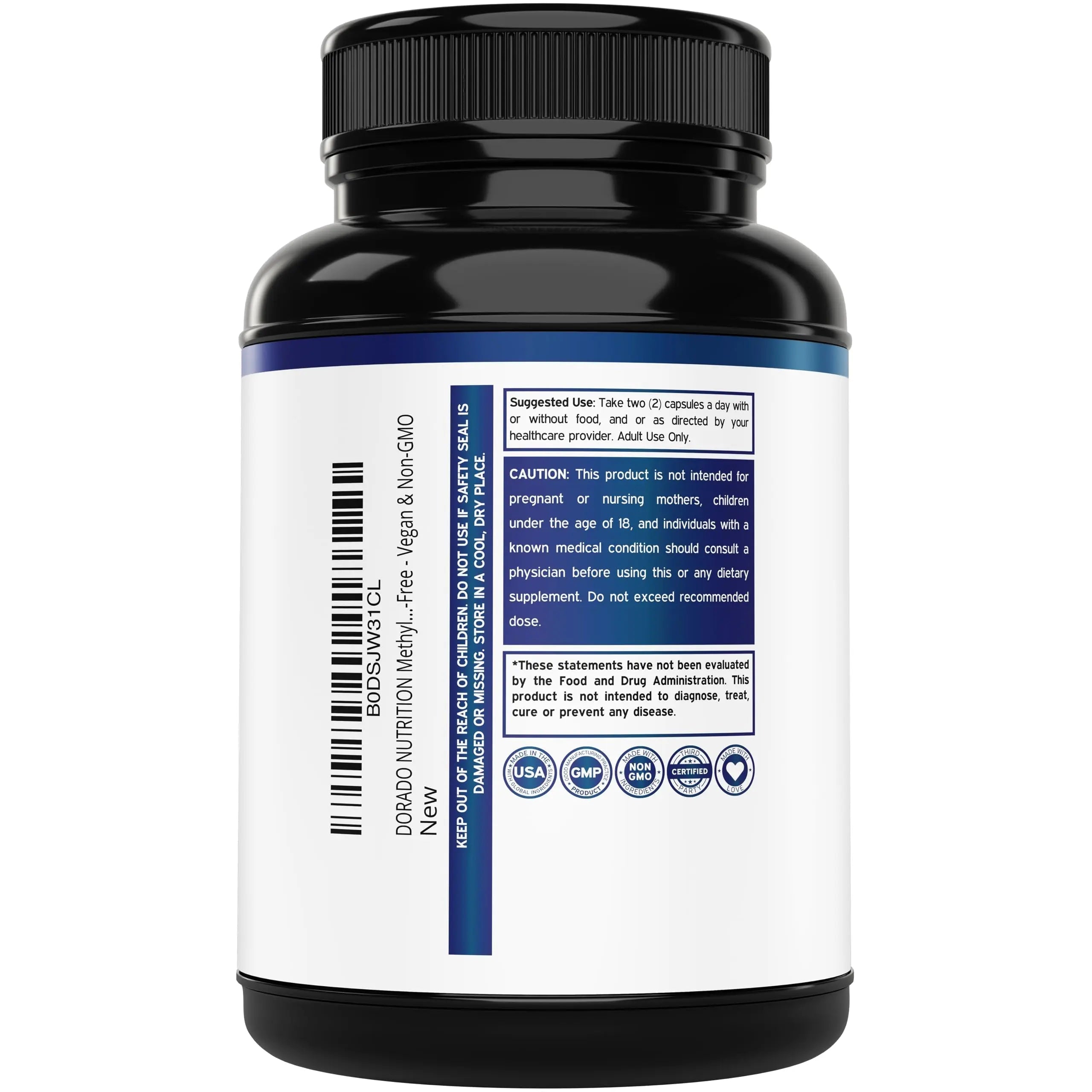 Methylated Multivitamin (Methylated and Activated Vitamins Only - Methylated B Complex with Trimethylglycine (TMG) and Methylfolate) DORADO NUTRITION buy supplements canada