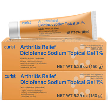 Curist Diclofenac Sodium Topical Gel 1 Percent 150g - Joint Pain Relief for Hand Pain, Foot, Knee Pain, Elbow, or Ankle Discomfort - 1% Gel - 2 Pack Curist buy supplements canada