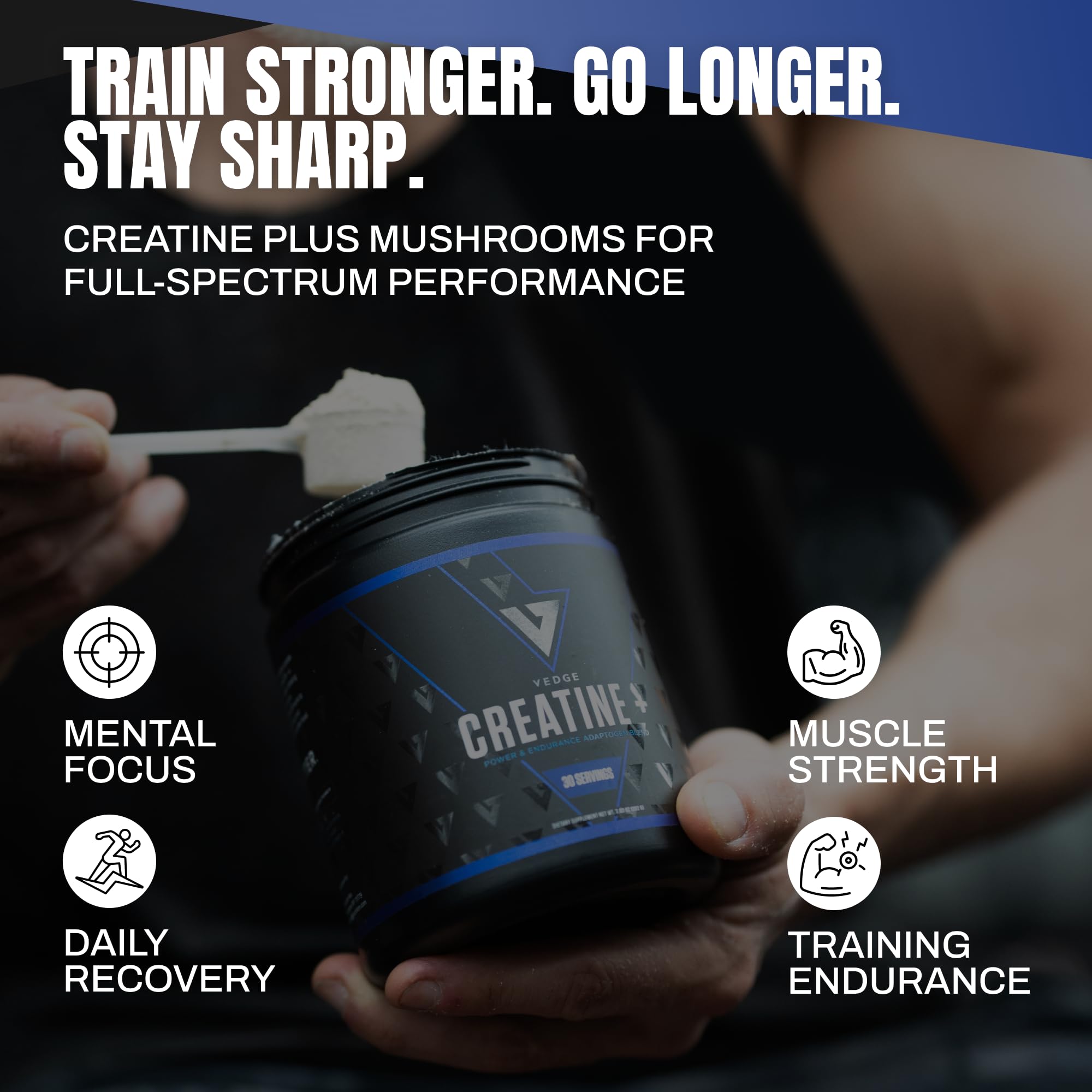 VEDGE Nutrition Creatine + | Vegan Plant-Based Creatine Monohydrate Powder | Energy, Performance & Function | Ergogenic Aids for Athletes | Unflavored, 30 Servings VEDGE buy supplements canada