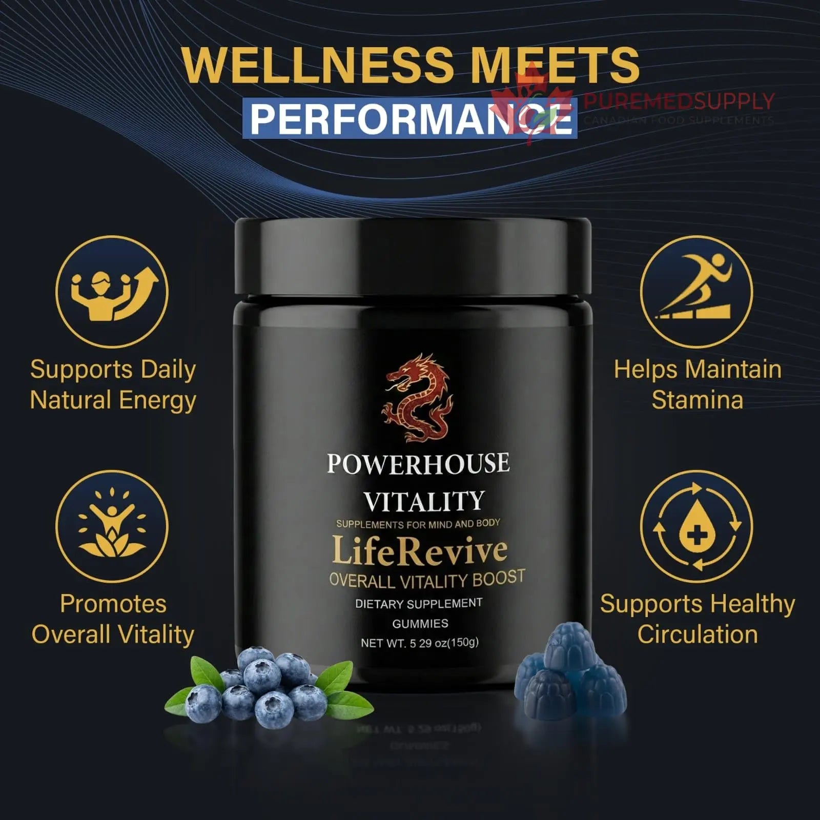 Powerhouse Vitality LifeRevive - Overall Vitality Boost | Vitamin Gummies for Men & Women Powerhouse Vitality buy supplements canada