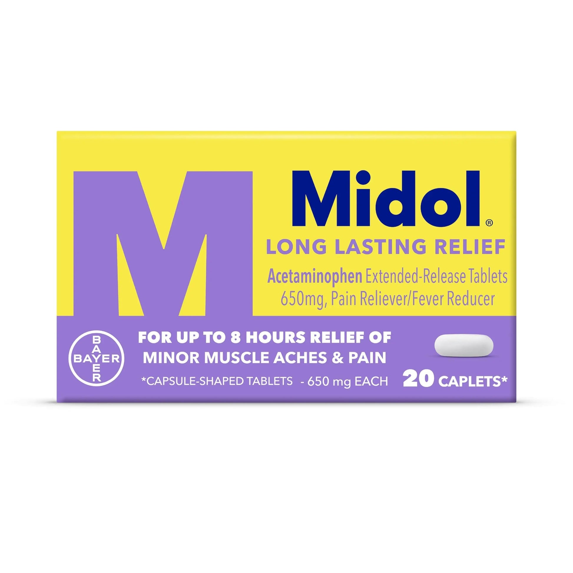 Midol Long Lasting Relief 20ct: Midol Long Lasting Relief, Menstrual Symptom Reliever & Fever Reducer, Caplets with Acetaminophen for Menstrual Pain Relief - 20 Count (Packaging May Vary) Midol buy supplements canada
