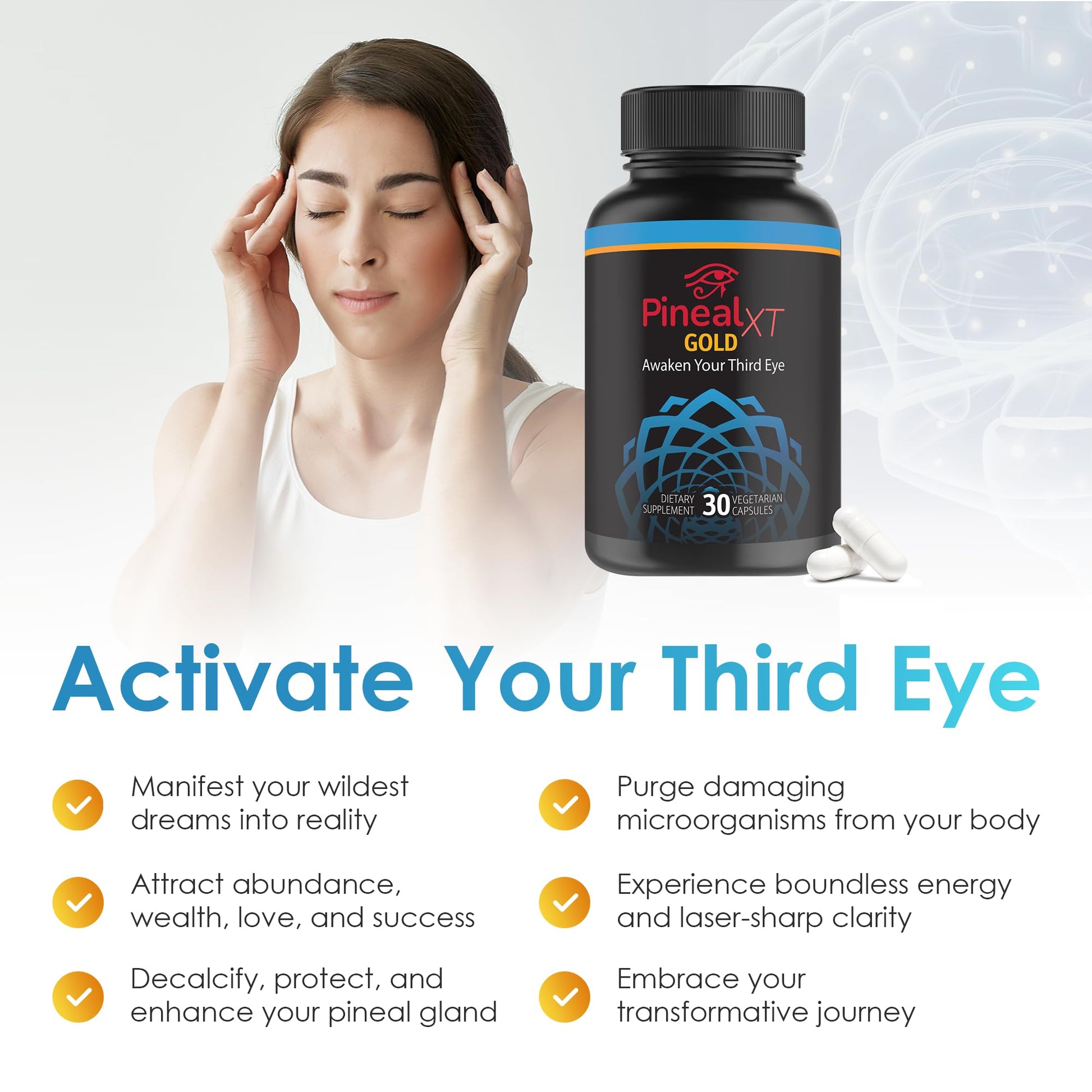 Nutraville Pineal XT Gold - Pineal Gland Supplement - Third Eye Awakening - Focus and Memory Supplement for Brain - 7 Powerful Ingredients Decalcify, Detox, and Activate Your Pineal Gland, 2 Pack Nutraville buy supplements canada