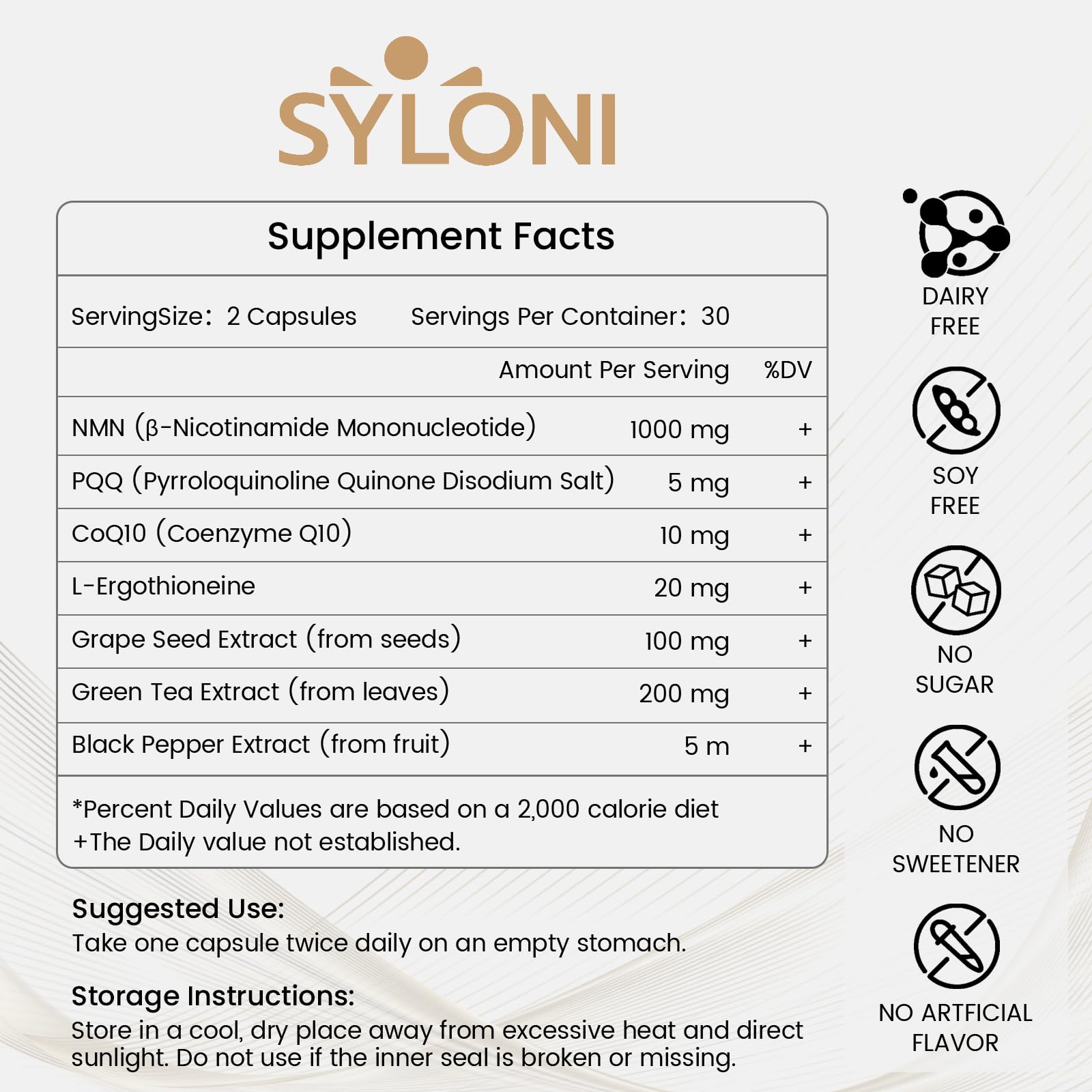 Syloni NMN Supplement 1000mg, 99% Pure NMN 4-in-1 NAD+ Booster with PQQ, CoQ10, L-Ergothioneine, 60 Capsules Nicotinamide Mononucleotide - Anti-Aging, Energy Boost, DNA Repair for Adults, Vegan Syloni buy supplements canada