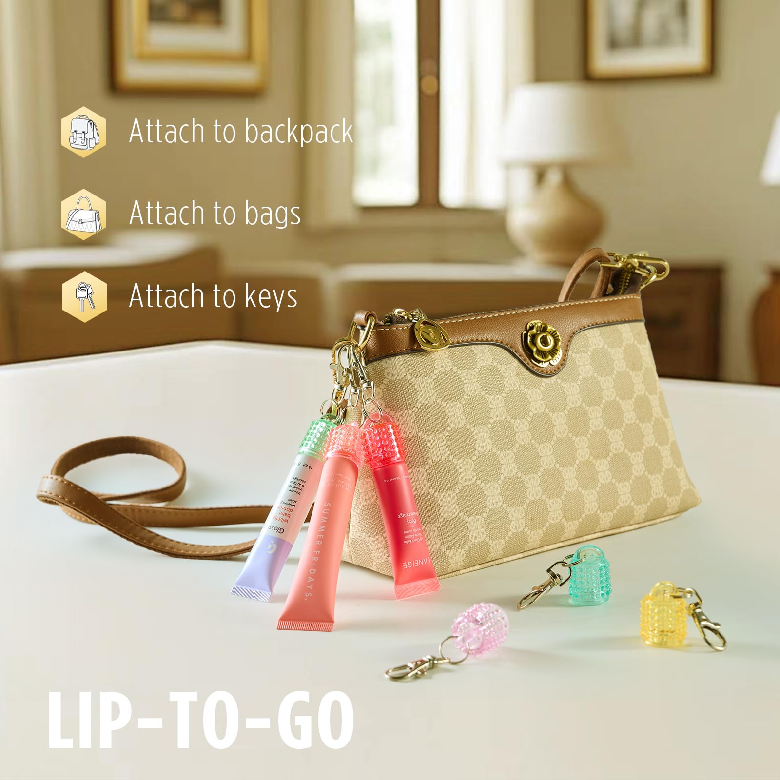 Lip Balm Keychain Cap for Laneige, Summer Friday and Glossier, Lip Balm Holder for Lanyard or Bag, Lip Gloss Keychain for Women,Replacement Cap with Stopper Prevent Spills Cupoita buy supplements canada