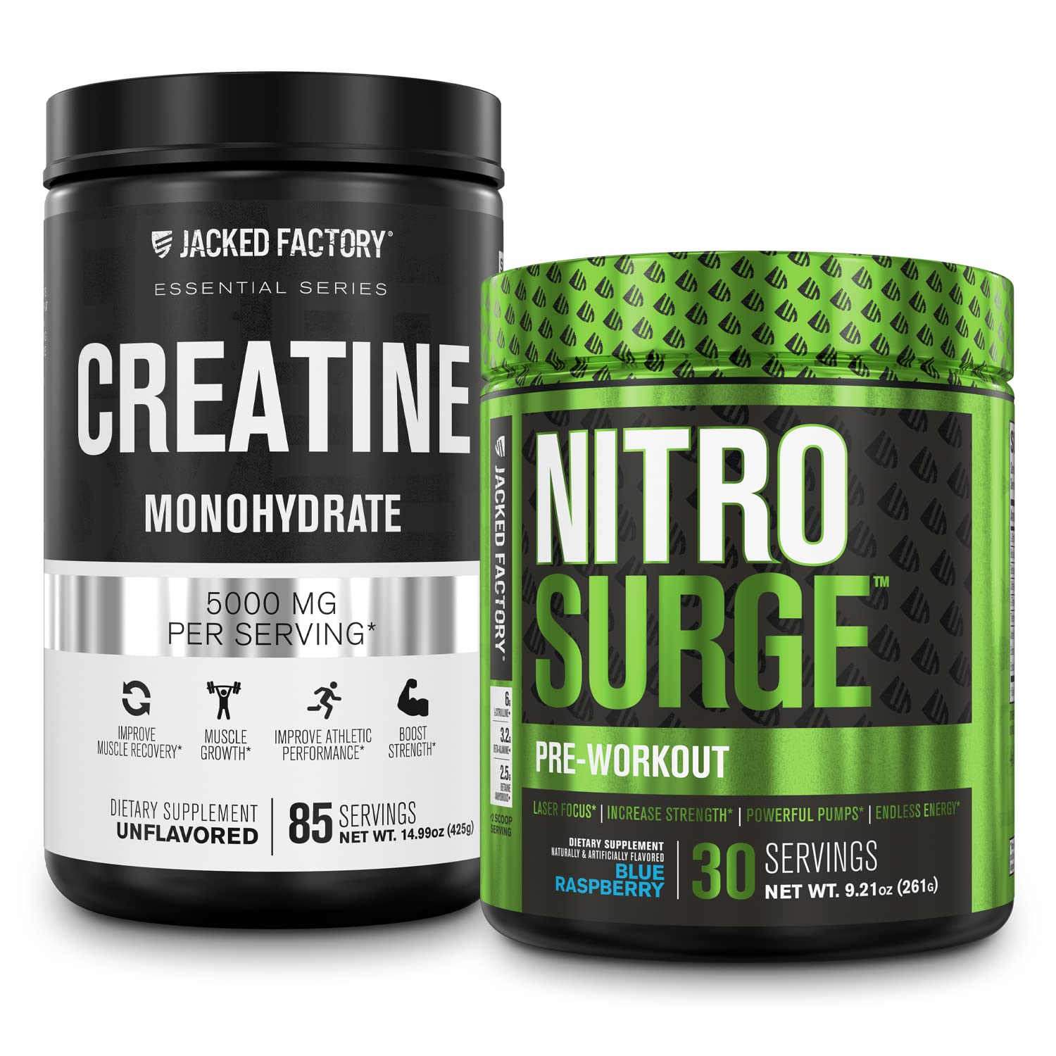 Nitrosurge Pre-Workout & Creatine Monohydrate - Pre Workout Powder With Creatine Jacked Factory buy supplements canada