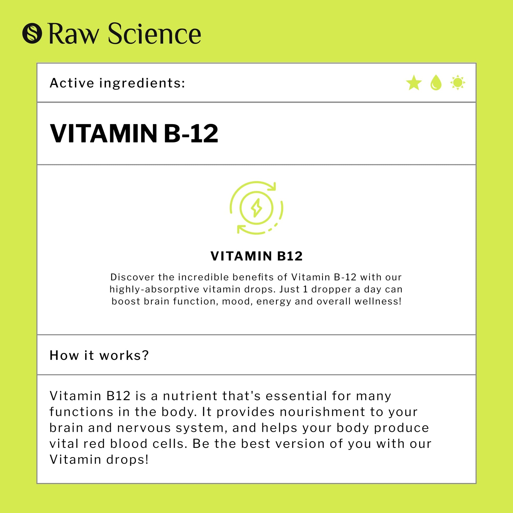 Vitamin B12 Liquid Drops Sublingual 5000mcg, Methyl & Methylcobalamin Supplements S RAW SCIENCE buy supplements canada