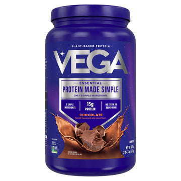 Vega Protein Made Simple - 15g Plant-Based Pea Protein, Chocolate, 39 Servings, Stevia Free, No Artificial Sweeteners or Gums, Non-GMO, Gluten Free, Vega buy supplements canada