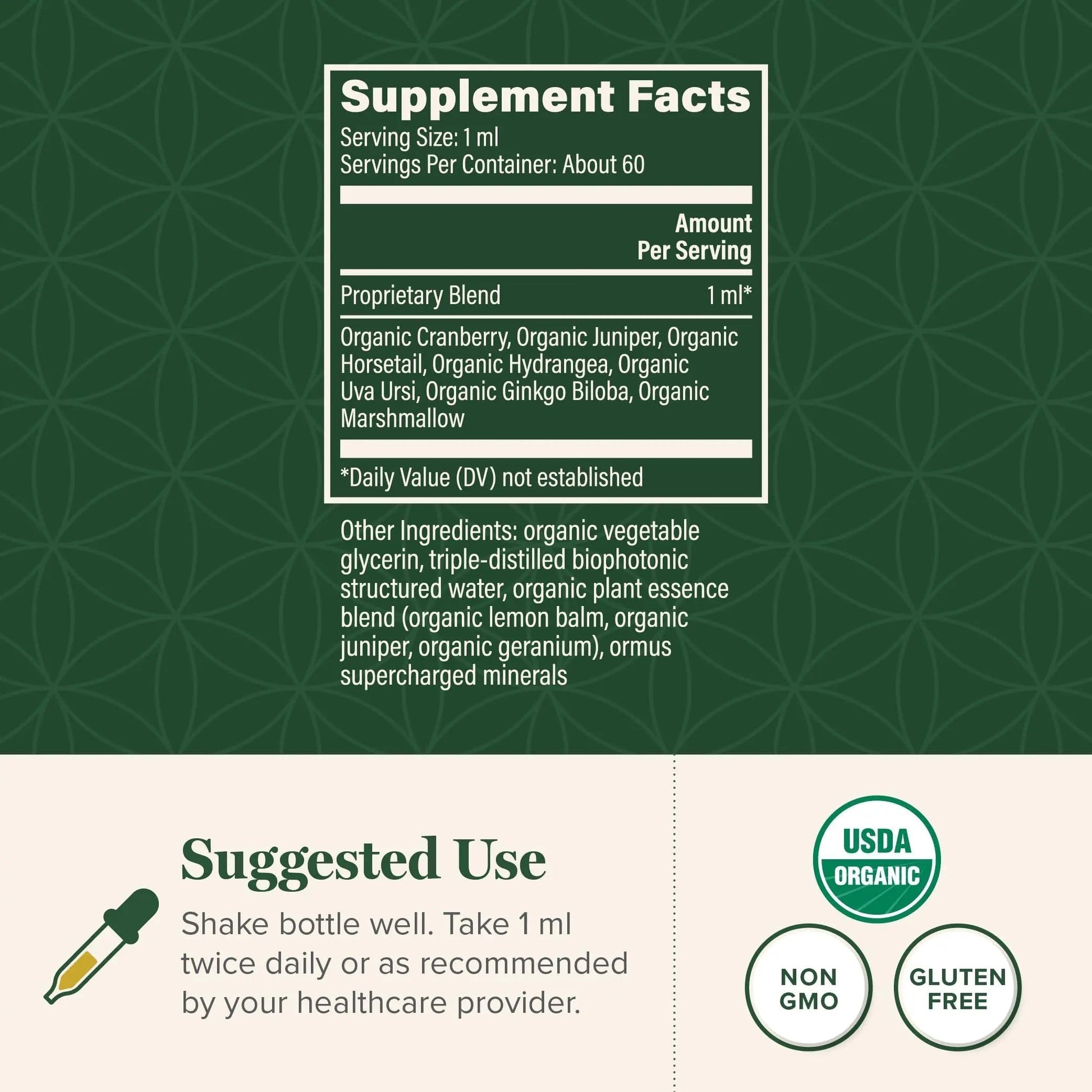 Global Healing USDA Organic Kidney Health with Cranberry & Hydrangea - Kidney Cleanse Liquid Supplement & Stones Dissolver for Urinary Health - Detox & Repair Formula for Bladder Control - 2 Fl Oz Global Healing Center buy supplements canada