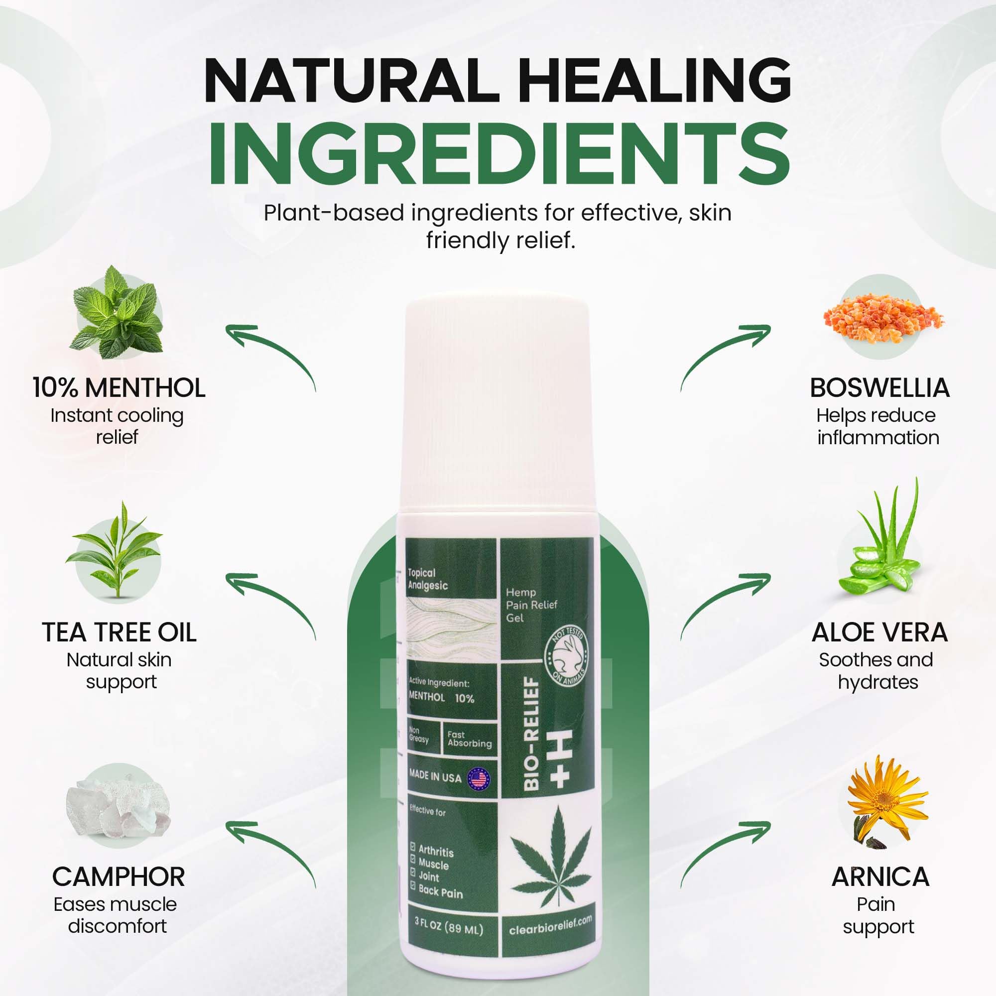 BIO-RELIEF Fast-Acting Hemp Pain Relief Roll On - Highly Effective, Cool & Topical Pain Relief Extra Strength for Arthritis, Muscle, Joint & Back – Easy Roll On Maximum Strength Scientific Solutions Global buy supplements canada