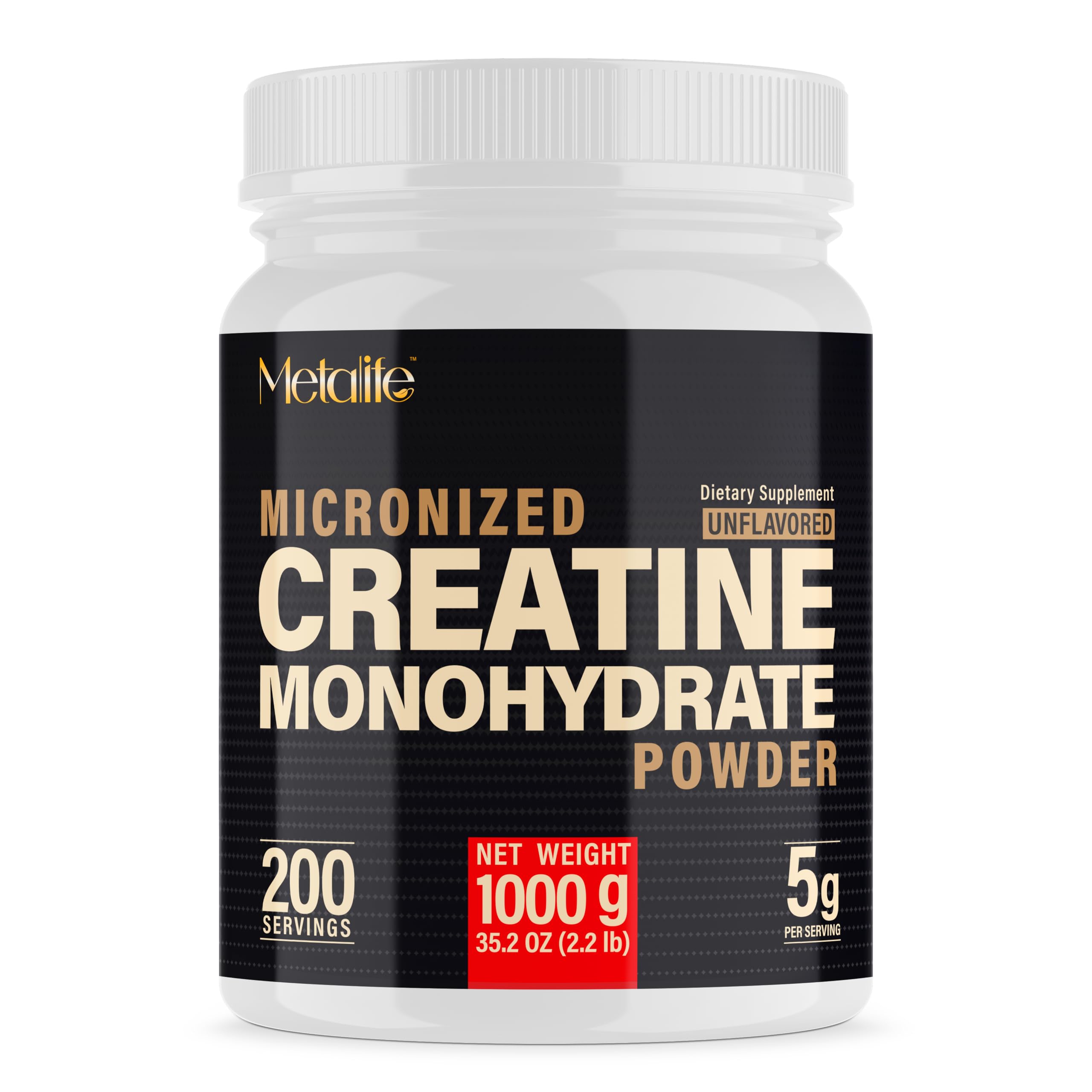 METALIFE 100% Pure Creatine Monohydrate Powder 200 Servings, Micronized Powder, Muscle Growth, Unflavored, Ideal for Athletes & Fitness Enthusiasts, METALIFE buy supplements canada