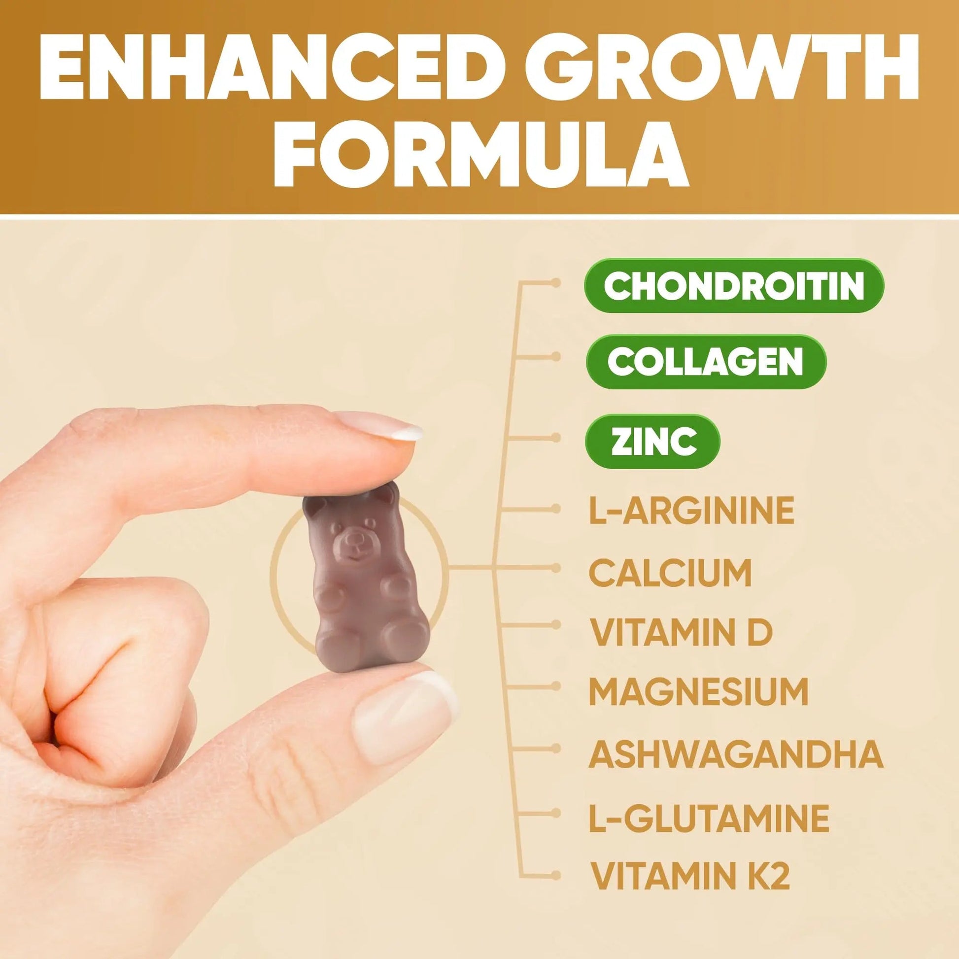 Height Growth Increase Vitamin Gummies, Calcium 100mg, Magnesium Glycinate 30mg, Zinc, Ashwagandha, Vitamin K2 D3 25mg Grow Tall Maximizer Supplement HighSpot buy supplements canada