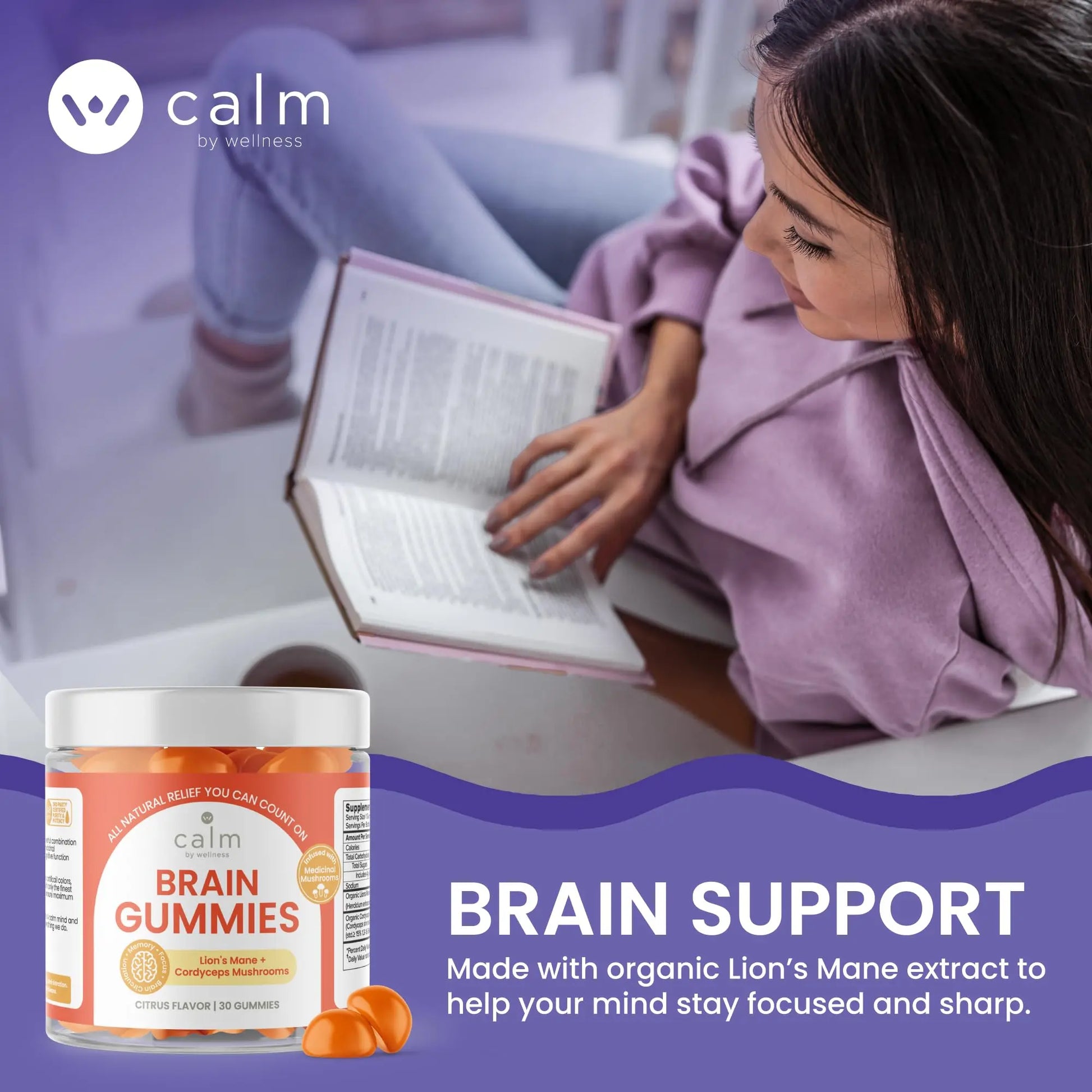 Calm by Wellness Lion’s Mane Gummies for Adults – Vegan Mushroom Gummies with Lion’s Mane & Cordyceps for Brain Support, Memory & Focus, Immune Boost – Citrus Flavor, 30 Count Calm by Wellness buy supplements canada