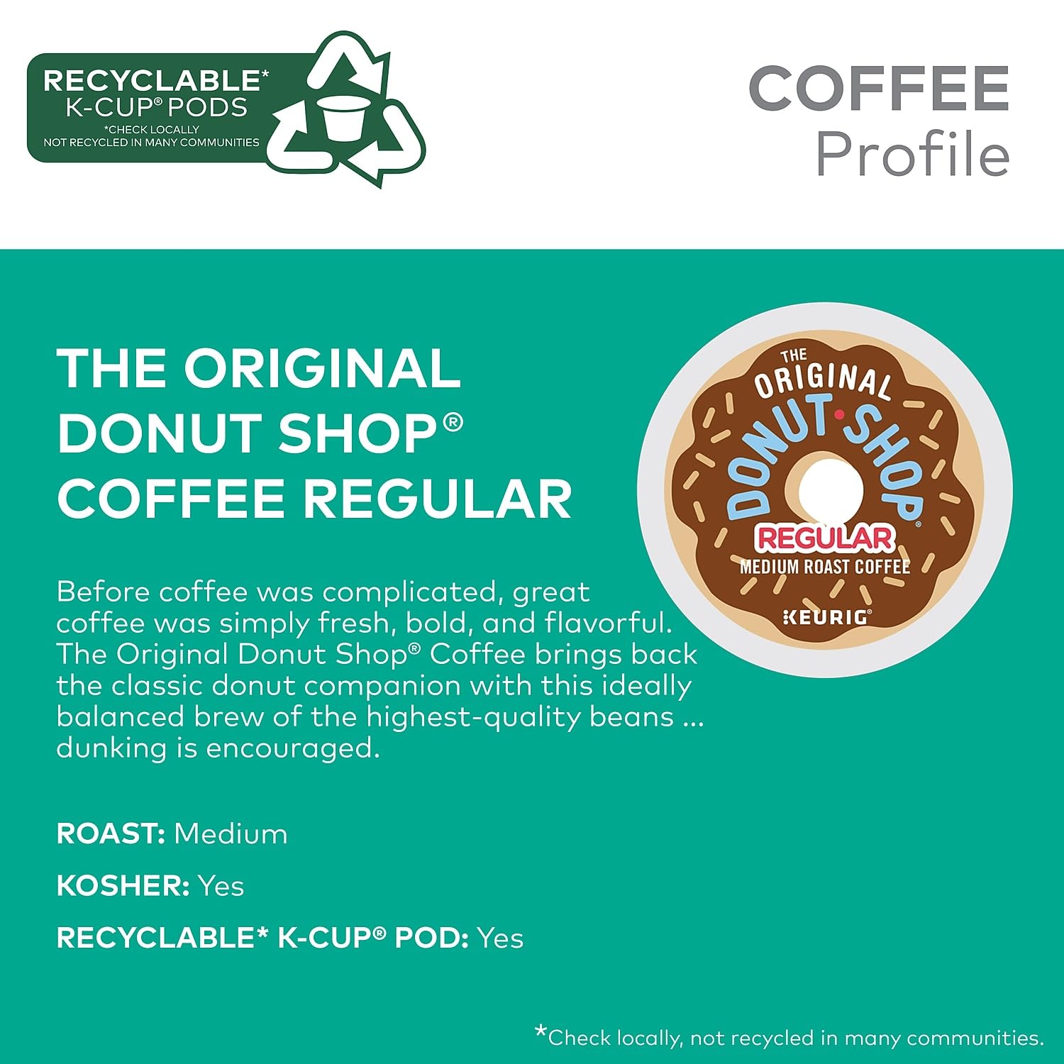 The Original Donut Shop Regular Keurig Single-Serve K-Cup Pods, Medium Roast Coffee The Original Donut Shop buy supplements canada