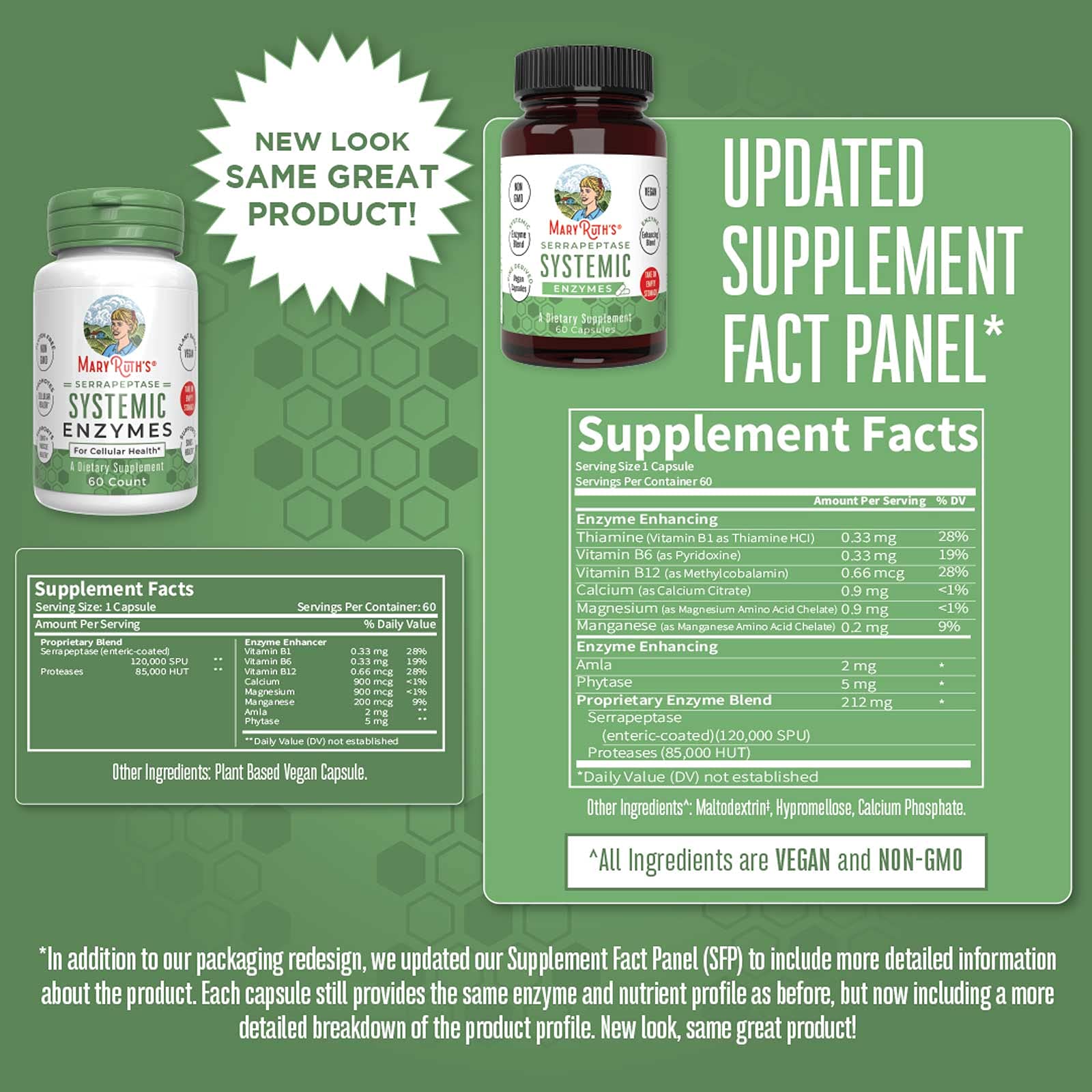 MaryRuth Organics Serrapeptase Enzymes Capsules | Up to 2 Month Supply | Enzyme Supplement for High Potency Sinus Relief Pills| Tissue Health and Cellular Health | Vegan | Gluten Free | 60 Count MARYRUTH'S buy supplements canada