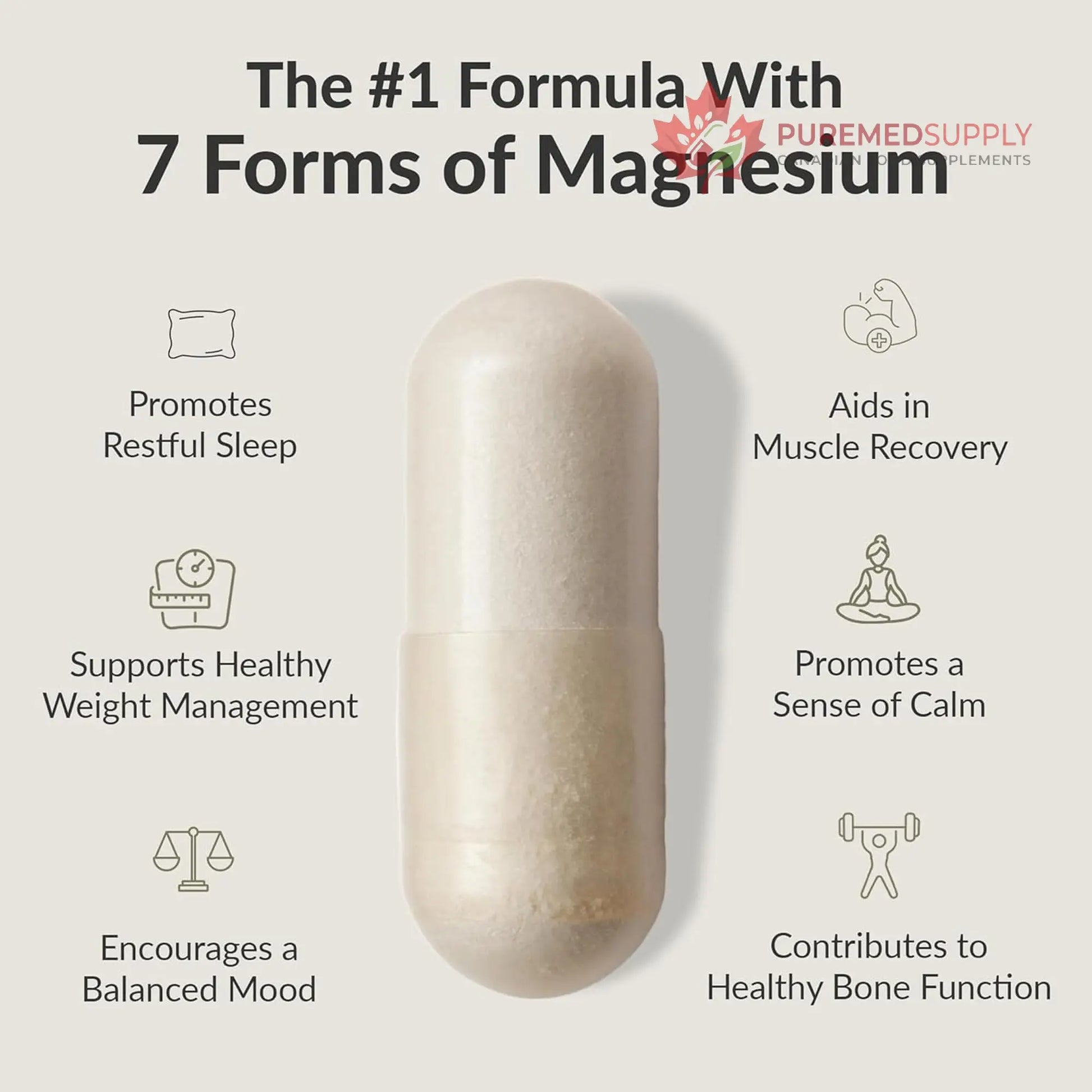 BIOptimizers Magnesium Breakthrough Supplement with 500mg - 7 Forms of Magnesium: Glycinate, Malate, Citrate, and More - Natural Support for Sleep and Cognitive Function -30 Capsules- Calming Vitamins BIOptimizers buy supplements canada