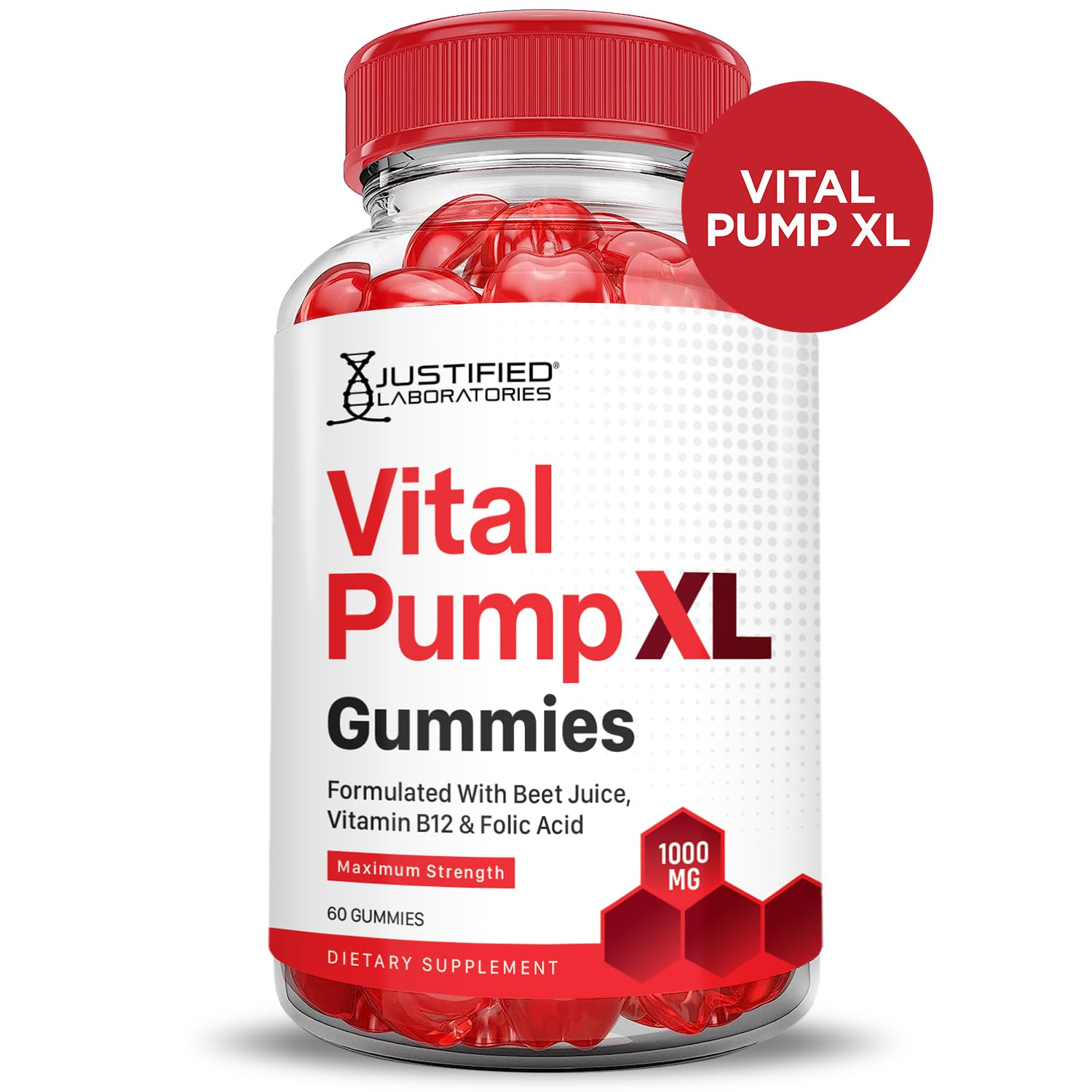 Justified Laboratories Vital Pump XL Performance Gummies 1000MG Advanced Formula Vital PumpXL Formulated with Beet Juice ACV Pomegranate Beet Powder B12 Vegan Non GMO 60 Gummys Justified Laboratories buy supplements canada