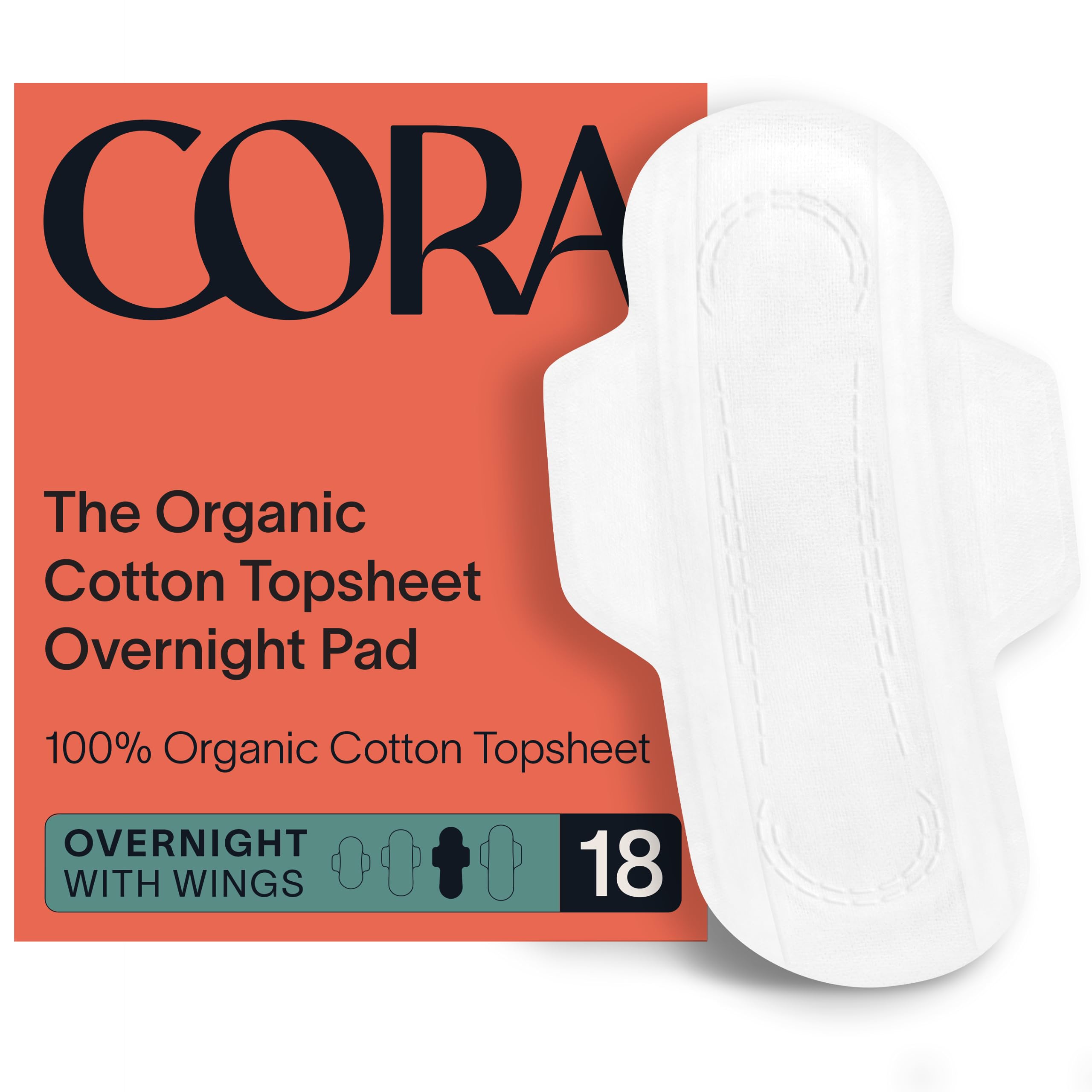 Cora Organic Pads | Ultra Thin Period Pads with Wings | Overnight Absorbency Cora buy supplements canada