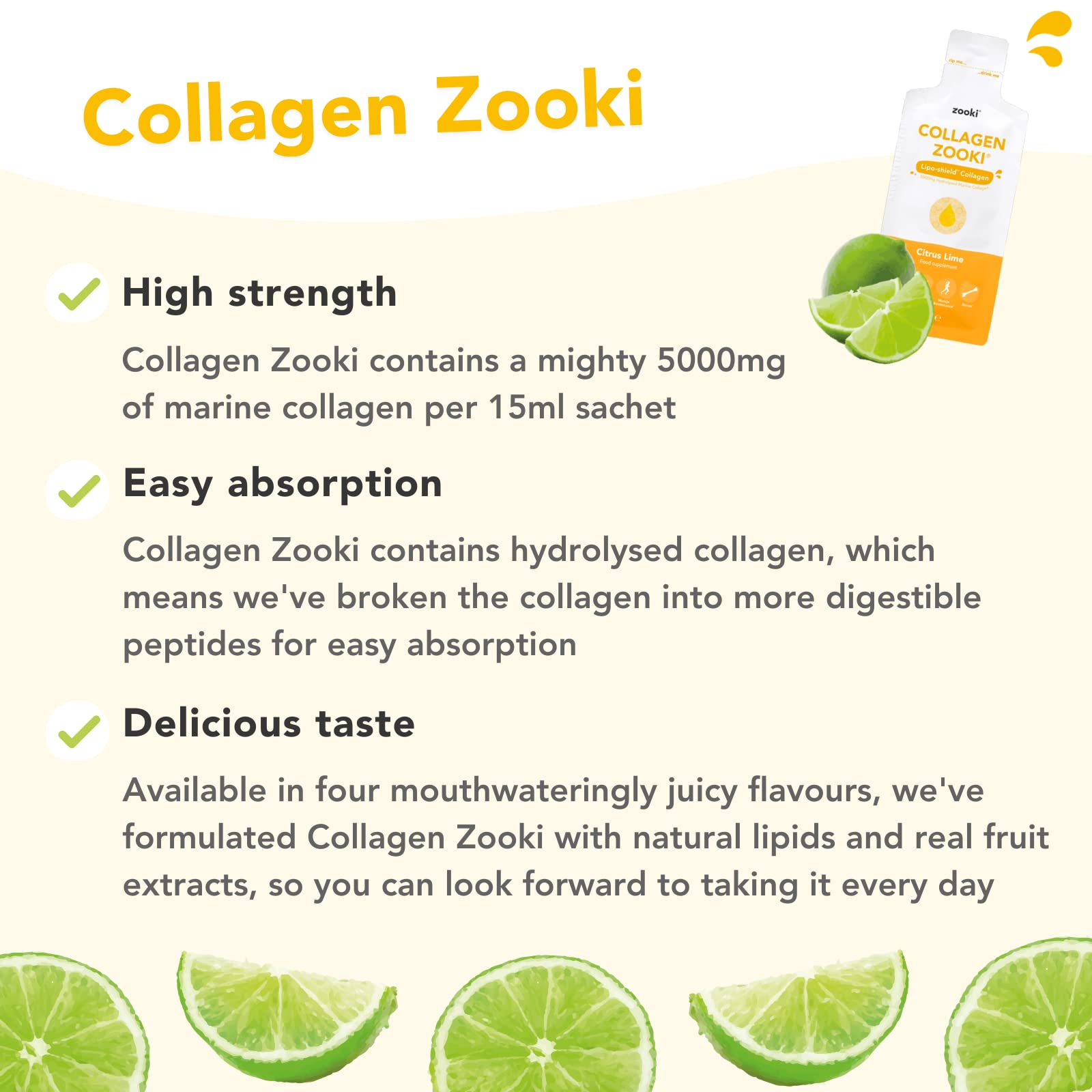 Zooki 5000mg Marine Collagen Liquid Sachets | Hydrolysed Marine Collagen Peptides yourzooki buy supplements canada