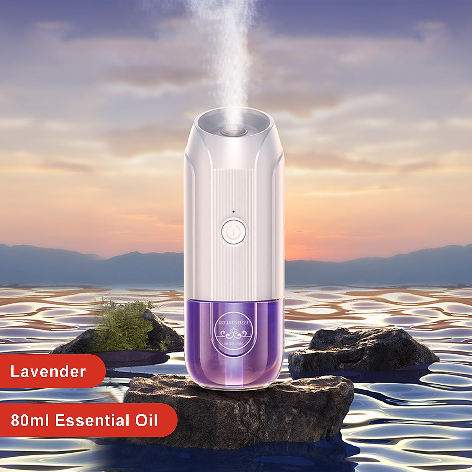Mini Essential Oil Diffuser, Ultrasonic Mist Air Fresheners for Home with 80 ml Lavender Essential Oils DIUFJAG buy supplements canada