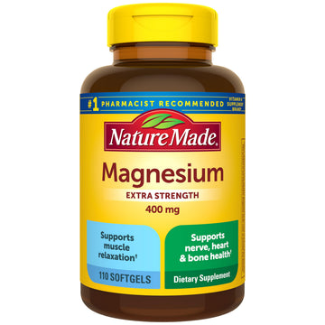 Nature Made Magnesium Oxide 400 mg Softgels, Extra Strength Magnesium Supplements for Men and Women, Support for Muscle, Nerve, Bone and Heart, 110 Day Supply Nature Made buy supplements canada