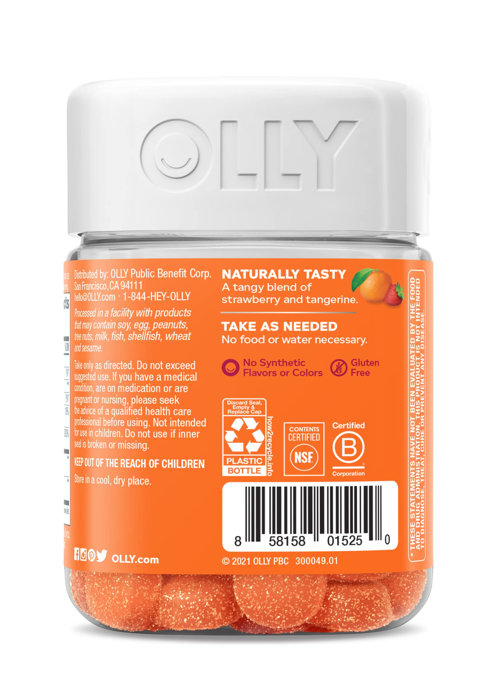 OLLY Laser Focus Gummy, Ginseng, Alpha GPC, B Vitamins, Berry Tangerine Flavor OLLY buy supplements canada