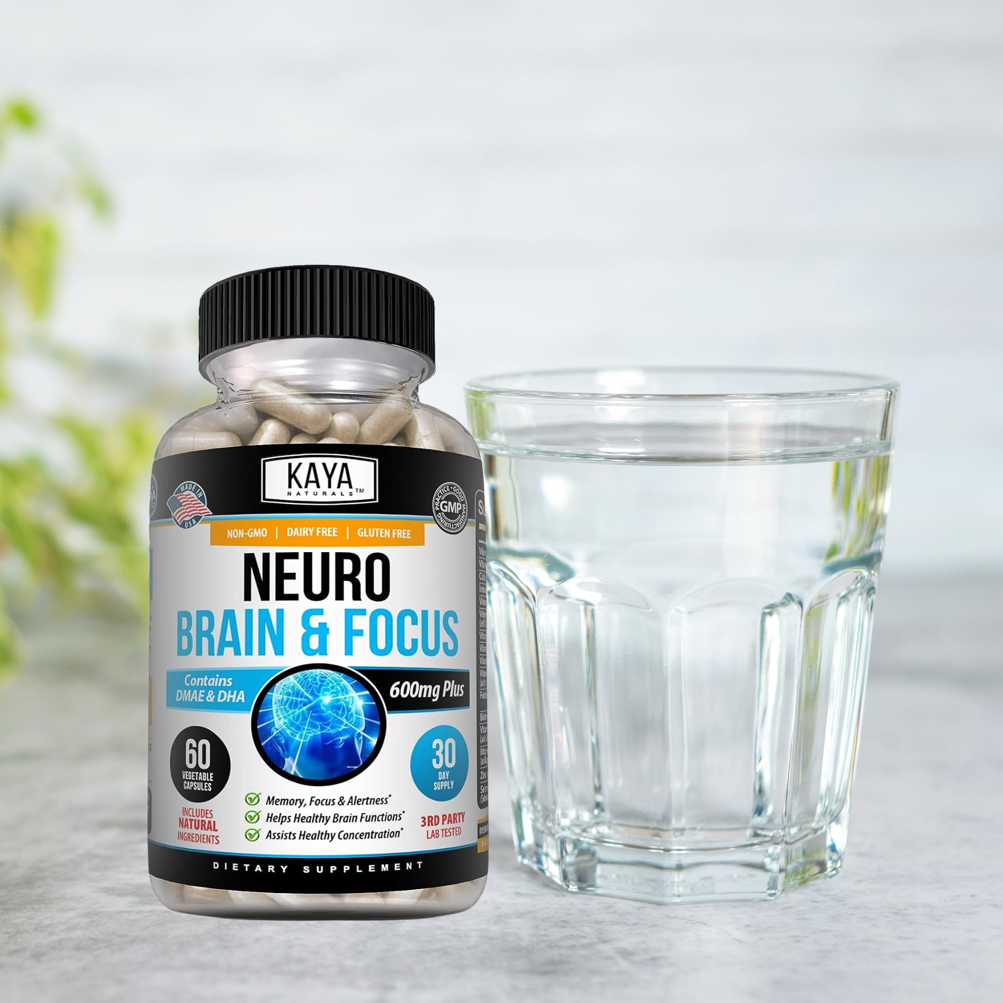 Kaya Naturals - Neuro Brain for Memory & Focus - Nootropic Energy Capsule - Nootropic Brain Support Supplement - Focus & Concentration & Learning Accuracy - Cognitive Function - 60 Count Kaya Naturals buy supplements canada