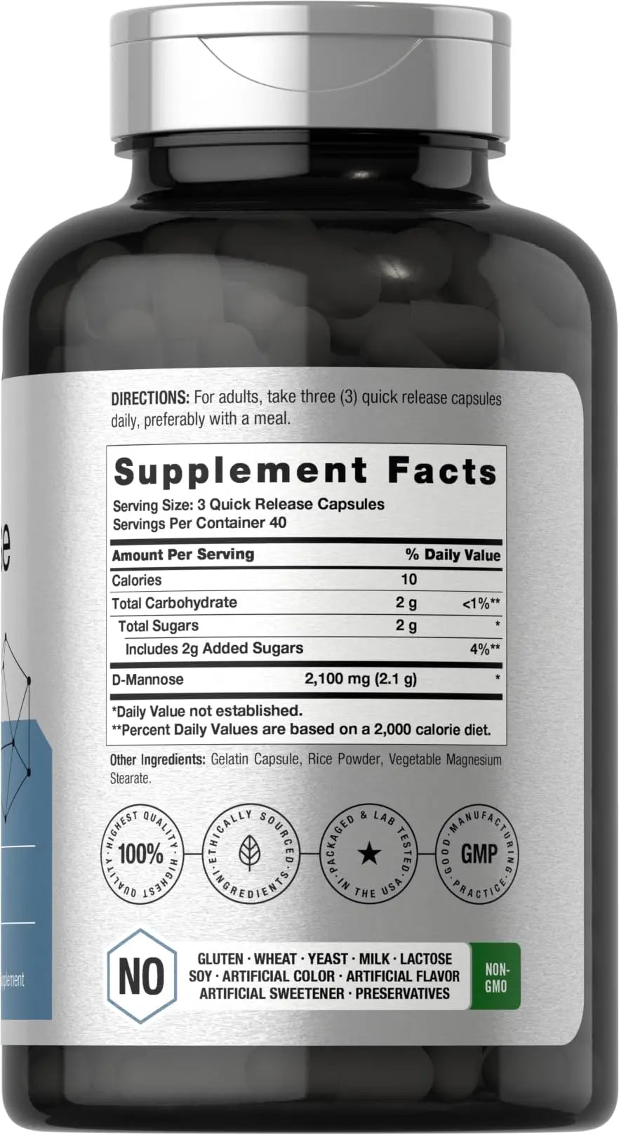 Horbäach D-Mannose Supplement 2100mg | 120 Capsules | Pills for Women and Men | Non-GMO & Gluten Free Horbäach buy supplements canada