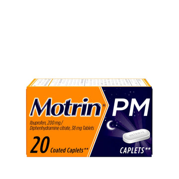 Motrin PM Pain Relief Caplets with 200 mg Ibuprofen & 38 mg Diphenhydramine Sleep Aid, Nighttime Pain Reliever for Minor Aches & Pains Helps You Fall Asleep & Stay Asleep, 20 ct Motrin buy supplements canada