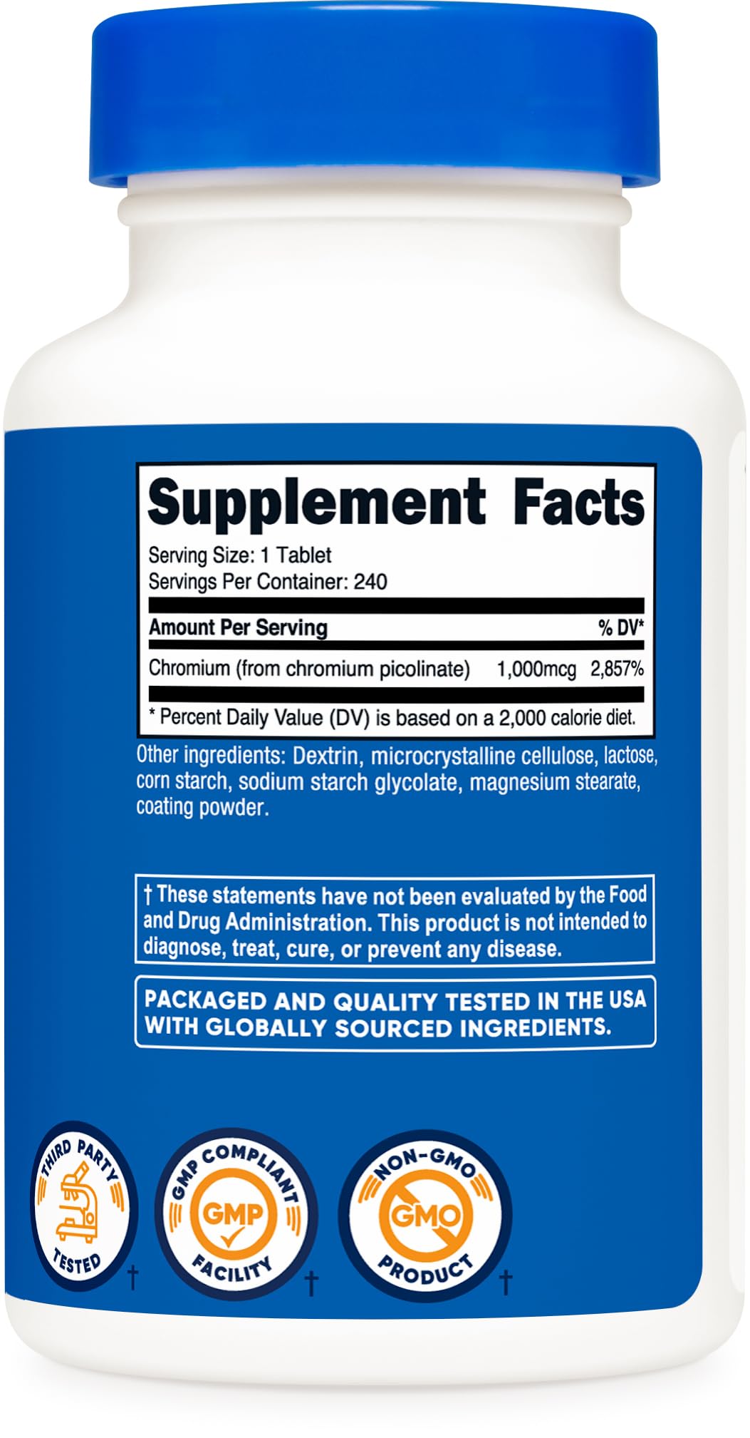 Nutricost Chromium 1000mcg, 240 Tablets - Gluten Free, Non-GMO Nutricost buy supplements canada