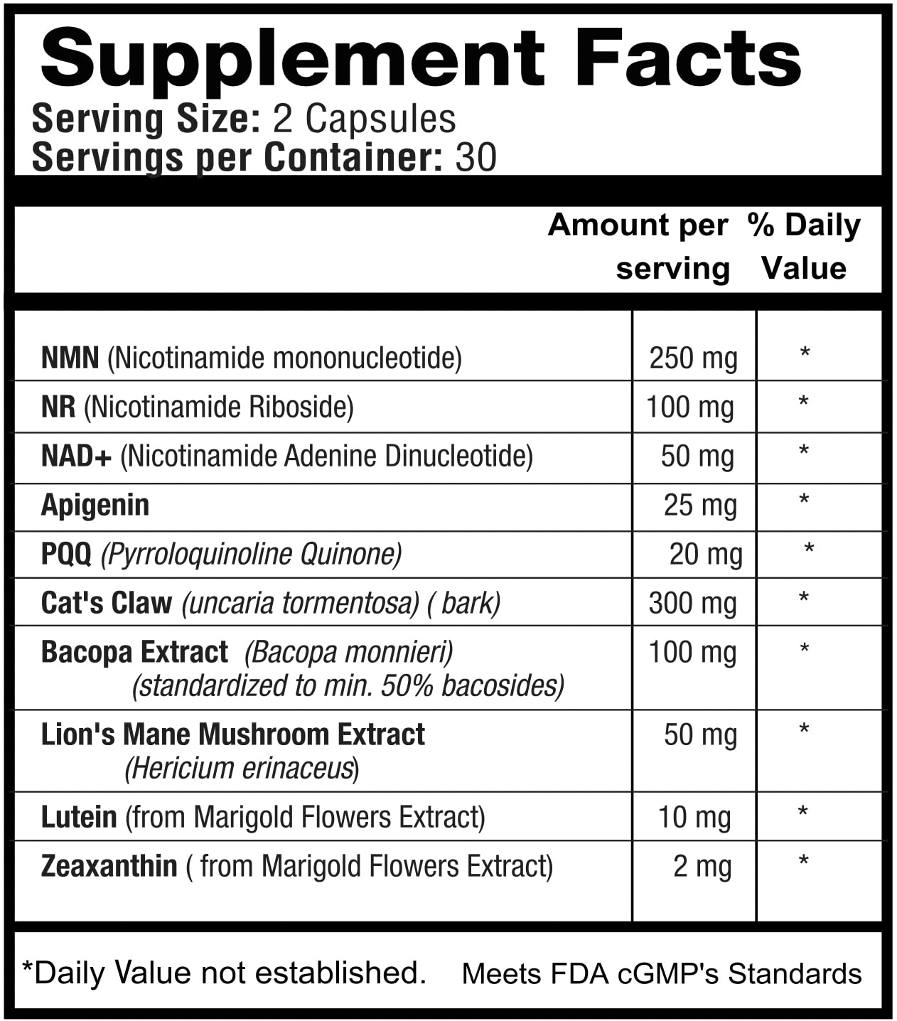 1LifeScience Cognition & Vision Support Supplement – NMN, Lion’s Mane, Cat’s Claw, Apigenin, PQQ & Lutein – NAD+ Support Formula – cGMP Made in USA – 60 Caps 1LifeScience buy supplements canada