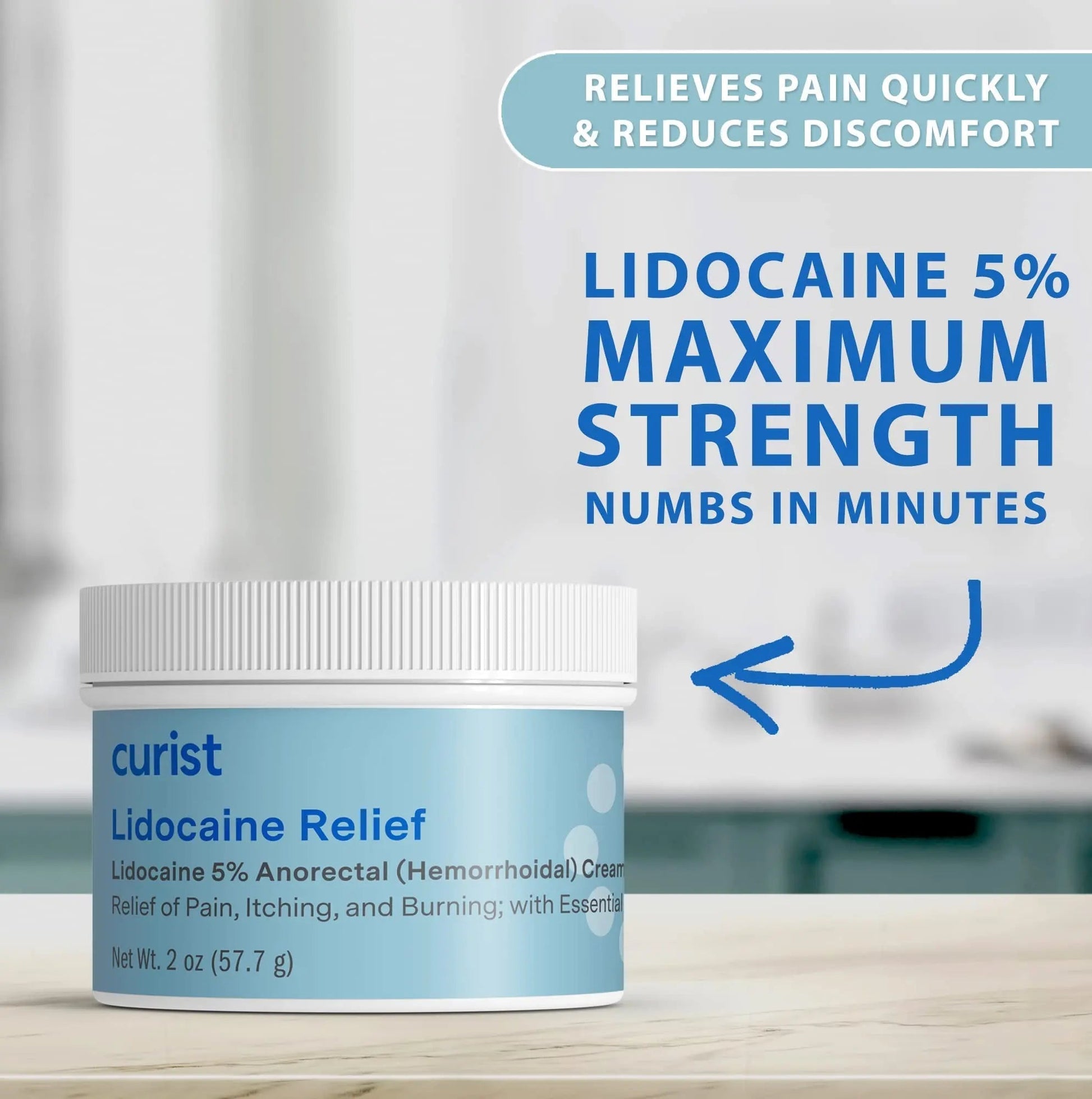 Curist 5% Lidocaine Cream Pain Relief - Numb Quickly & Effectively with 5% Lidocaine Numbing Cream for Anorectal Use - (1 Pack - 2 oz Jar) Curist buy supplements canada