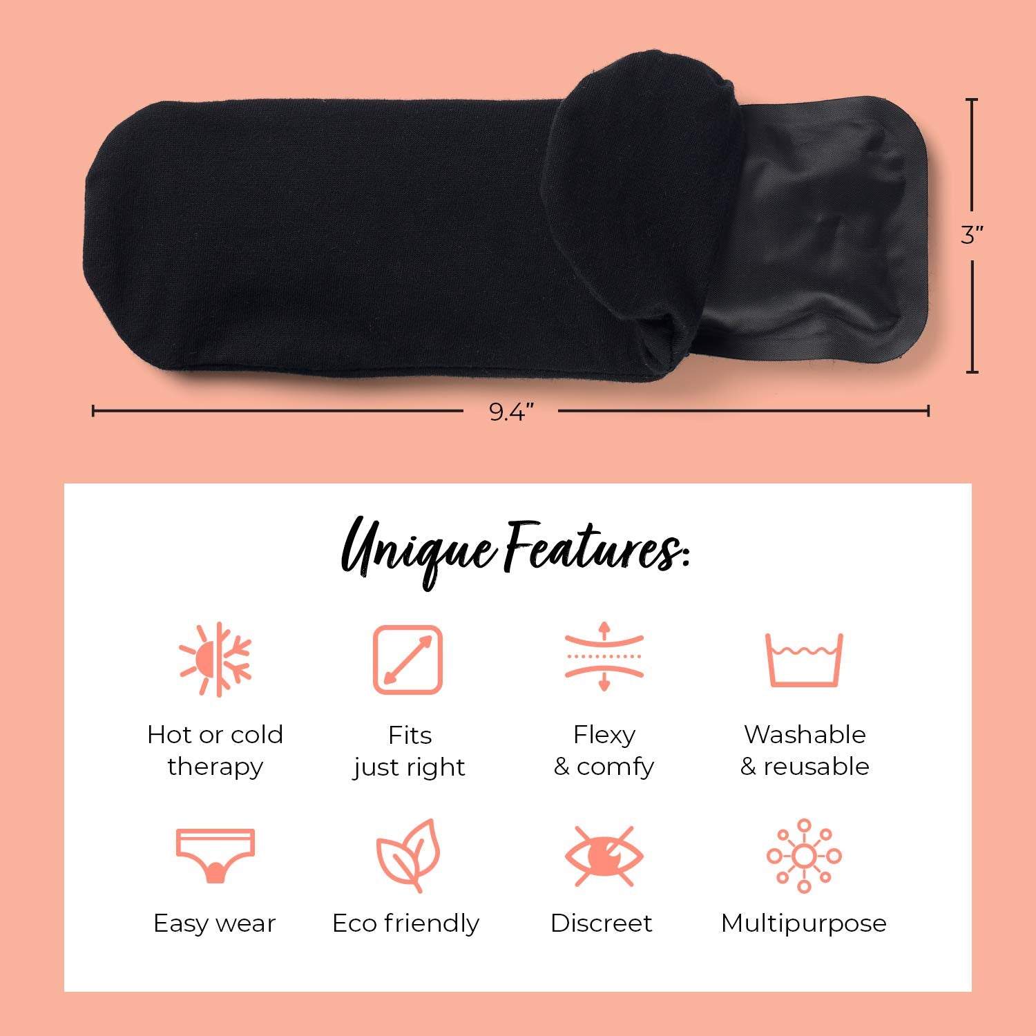 Pandabelle Hot & Cold Reusable Perineal Ice Pack with 4 Washable Cotton Sleeves & Carry Bag for Postpartum Perineal Pain, Hemorrhoids, C-Section Scar, Breastfeeding, Post-Waxing Hair Removal & More PANDABELLE buy supplements canada