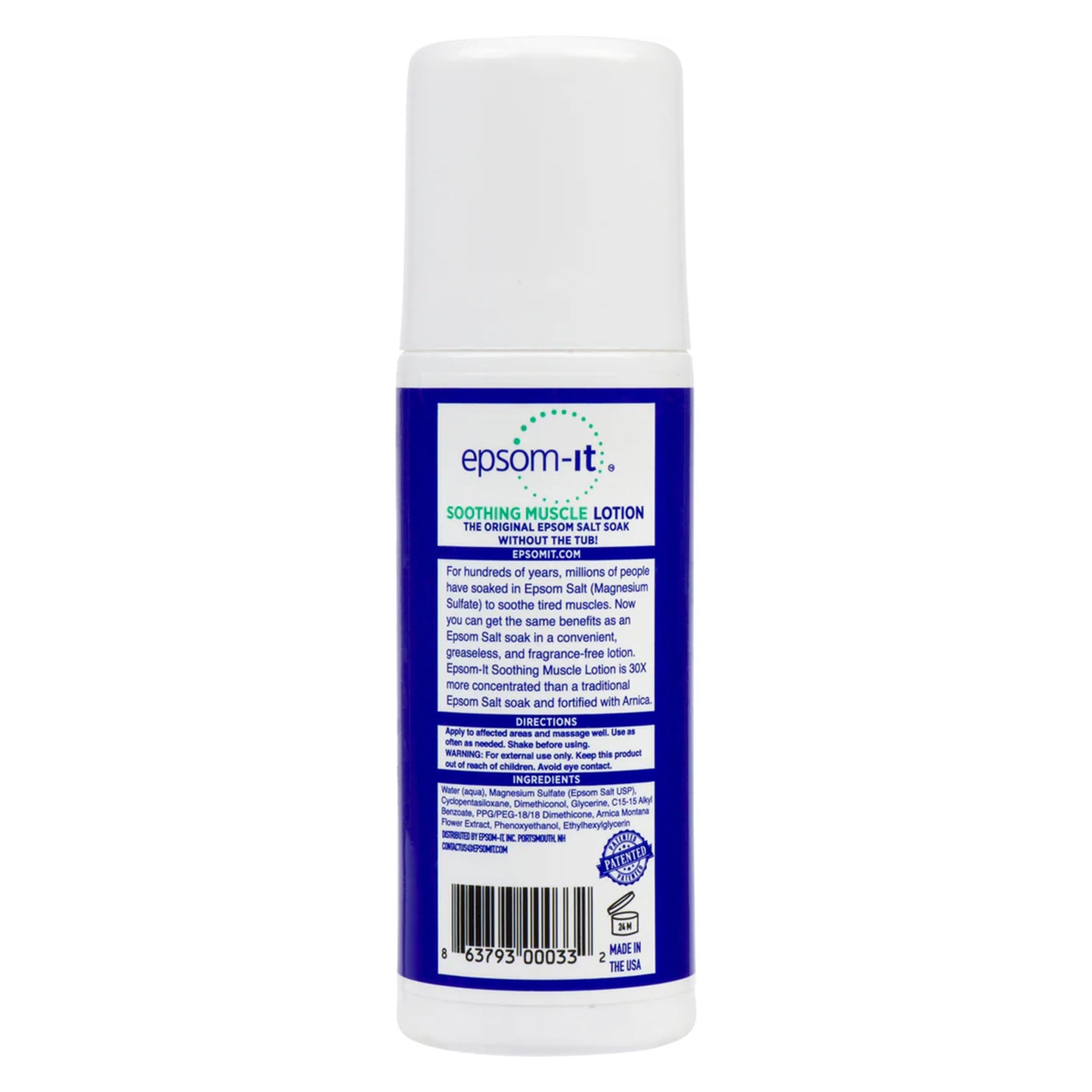 EPSOM-IT Soothing Muscle Lotion - Roll On Epsom Salt Lotion with Arnica for Muscle Stiffness, Leg, Knees and Feet Discomfort, Topical Magnesium Cream, 3oz, 2-Pack EPSOM-IT buy supplements canada
