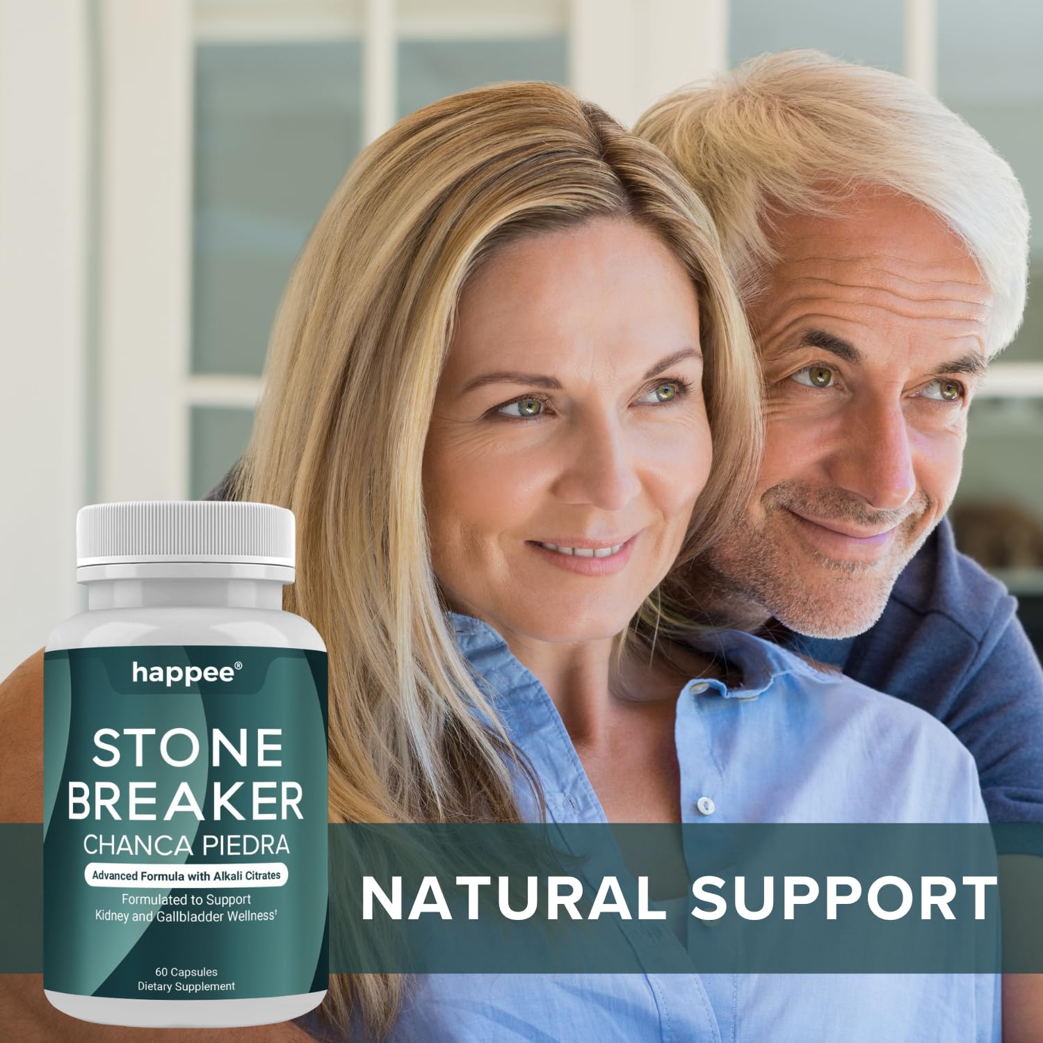 Happee Chanca Piedra Stone Breaker Kidney & Gallbladder Cleanse – Kidney Stone Dissolver & Passage Support - High Potency Phyllanthus Niruri with Magnesium, Potassium & Herbal Blend - 60 Capsules Happee buy supplements canada