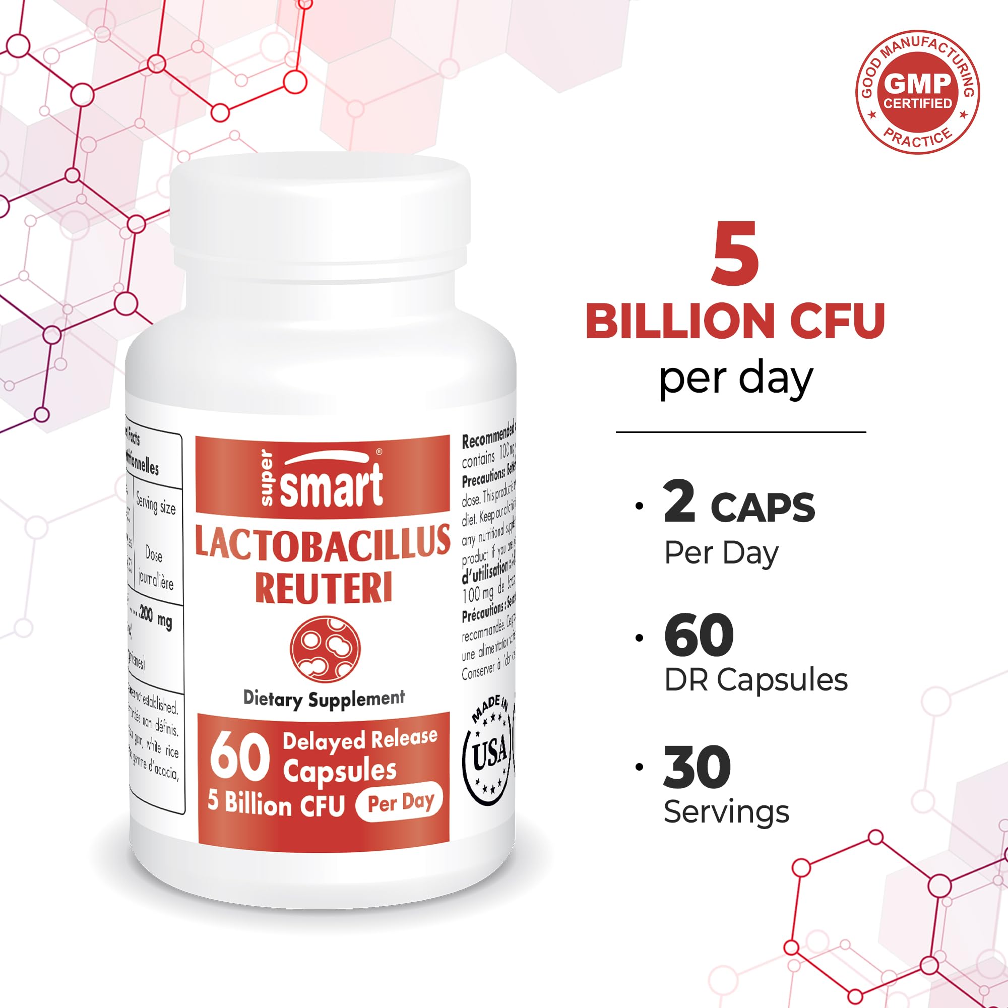 Supersmart - Lactobacillus Reuteri 5 Billion CFU per Day (Probiotic Supplement) Supersmart buy supplements canada