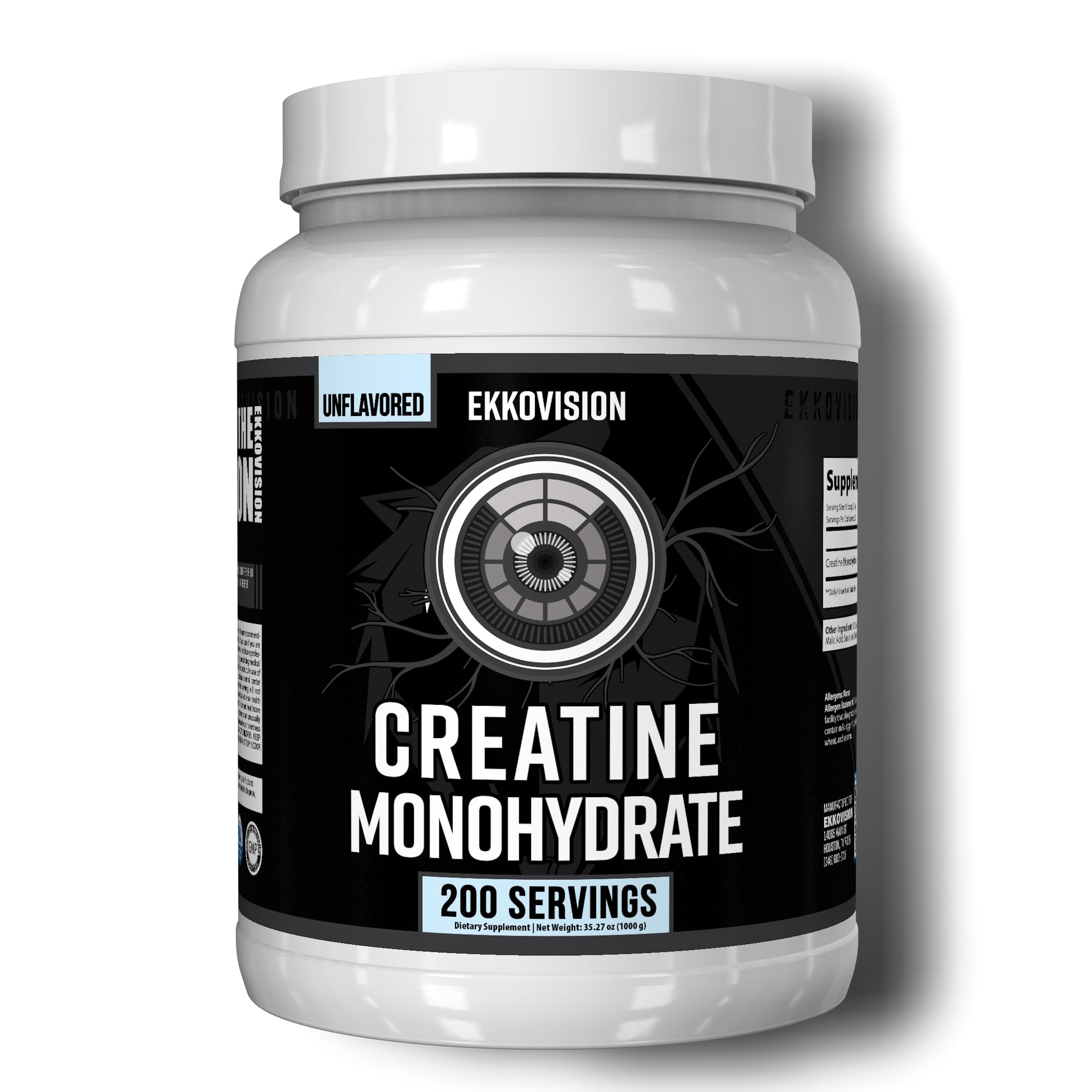 Ekkovision Creatine Monohydrate Powder, Micronized, Unflavored, Pre Workout & Post Workout Supplement for Men and Women, Energy Support, Easy to Mix in Shakes Ekkovision buy supplements canada
