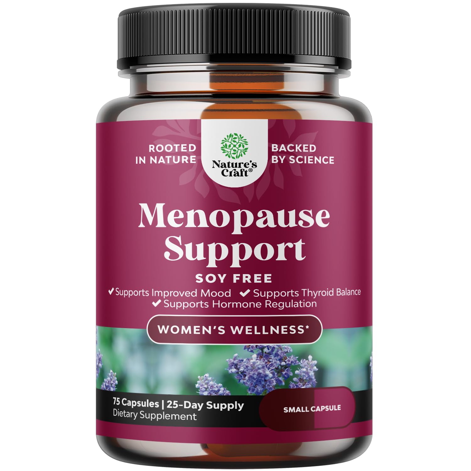Complete Herbal Menopause Supplement for Women - Soy Free Female Hormone Balance Capsules for Night Sweats Hot Flashes & Mood Swings with Dong Quai, Chaste Berry & Black Cohosh Root - 75 Count Natures Craft buy supplements canada