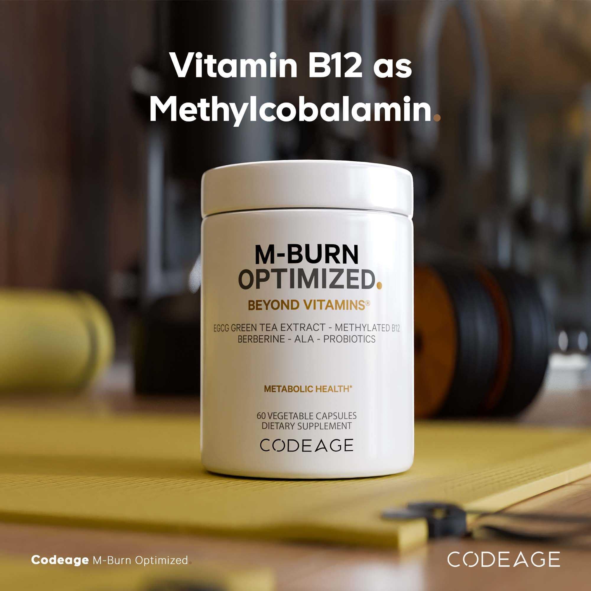 Codeage M-Burn Optimized Supplement - Decaffeinated Green Tea Std. to 50% EGCG, Berberine, Akkermansia, Vitamin B12 - Probiotics - Vitamins - 60 Capsules Codeage buy supplements canada
