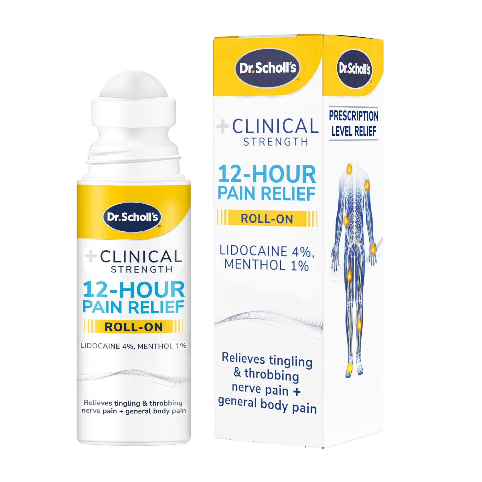 Dr. Scholl’s Clinical Strength 12-Hour Pain Relief Liquid Roll-On, 3 oz - 4% Lidocaine for Powerful Numbing, Instant Cooling Pain Relief with Menthol, Added Urea, Use on Hands, Feet, Neck, Back & Legs Dr. Scholl's buy supplements canada
