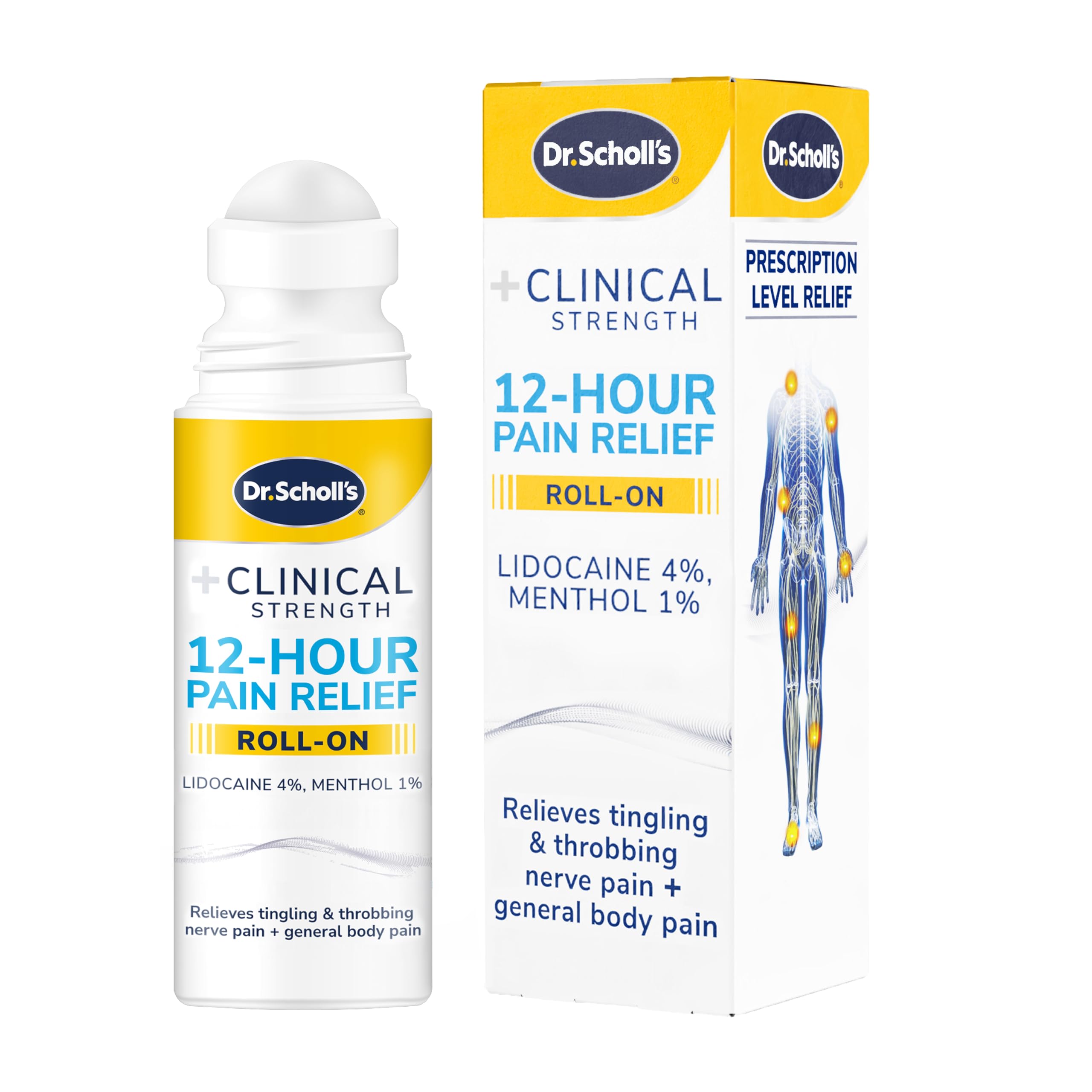 Dr. Scholl’s Clinical Strength 12-Hour Pain Relief Liquid Roll-On, 3 oz - 4% Lidocaine for Powerful Numbing, Instant Cooling Pain Relief with Menthol, Added Urea, Use on Hands, Feet, Neck, Back & Legs Dr. Scholl's buy supplements canada