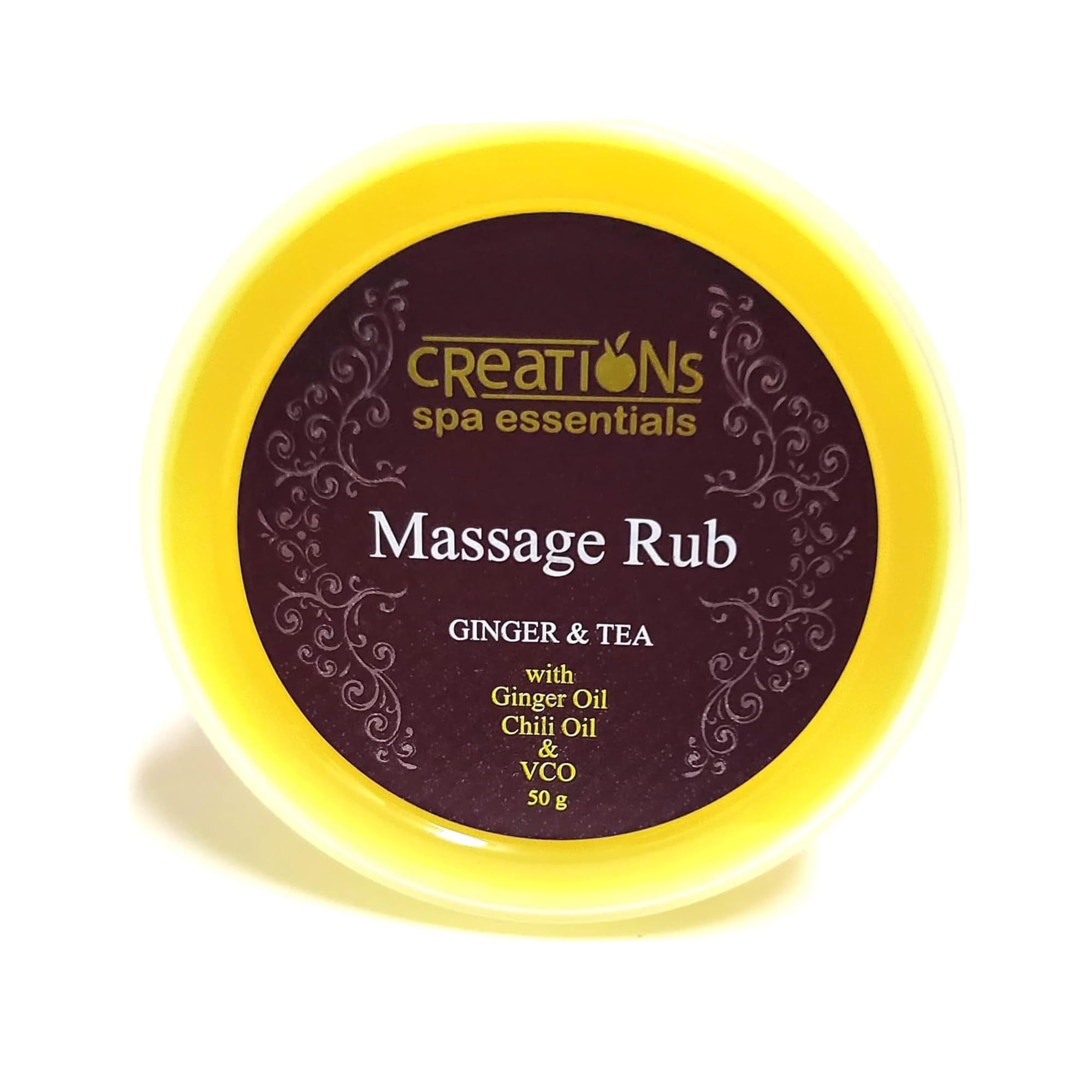 Creations Spa Essentials Massage Rub, Ginger & Tea, 50g (Yellow) (1) Creations Spa Essentials buy supplements canada