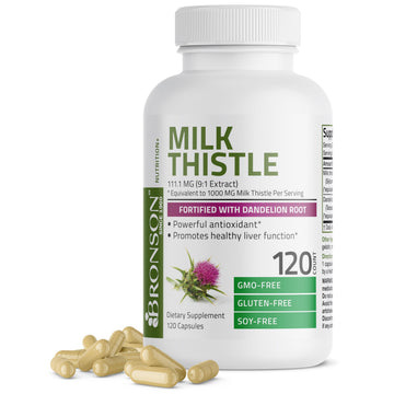 Bronson Milk Thistle Silymarin Marianum & Dandelion Root Liver Health Support Bronson buy supplements canada